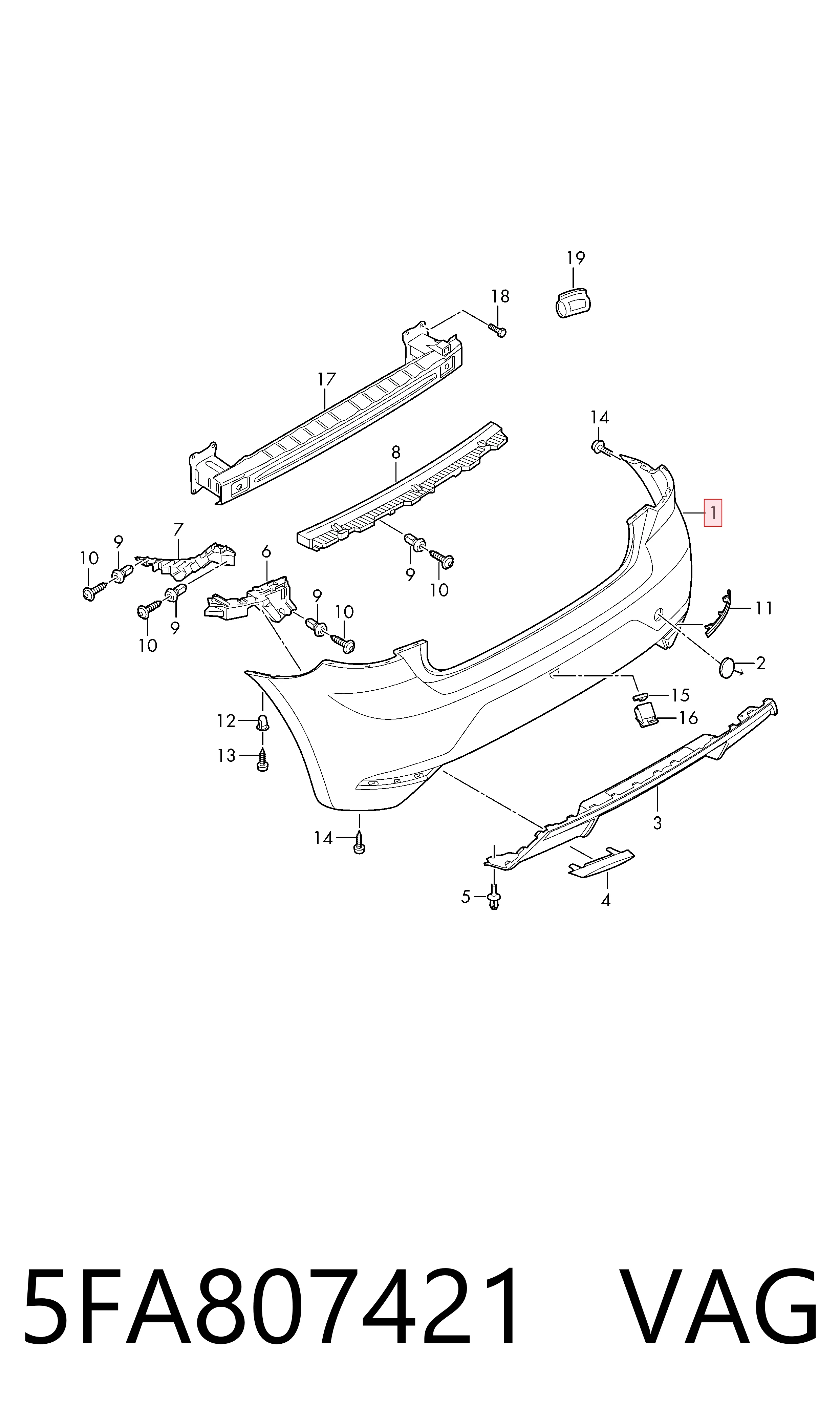 Defensa trasero para Seat Leon IV KL1, KLG