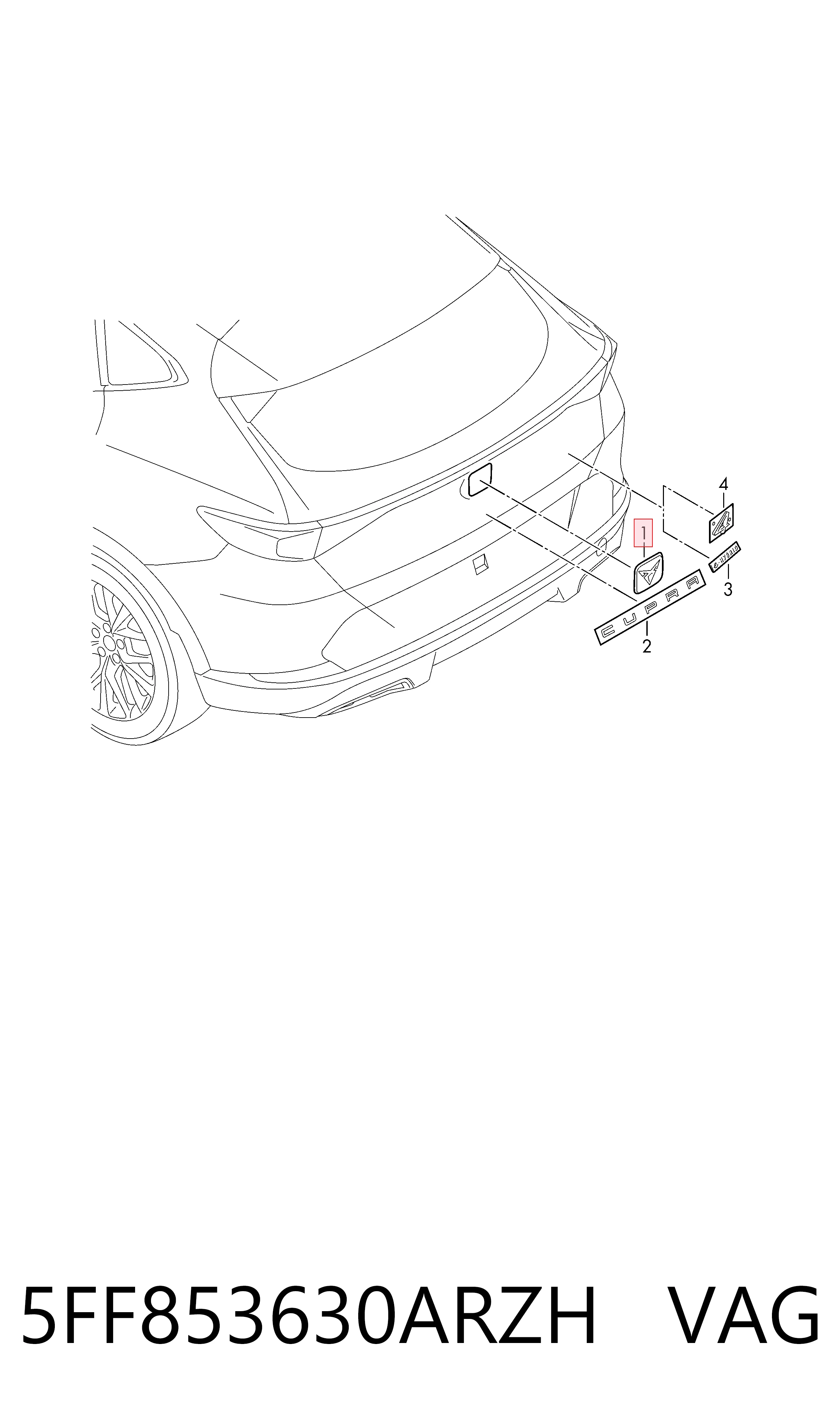 Comprar Emblema de tapa de maletero Cupra FORMENTOR  KM7, KMP a bajo precio