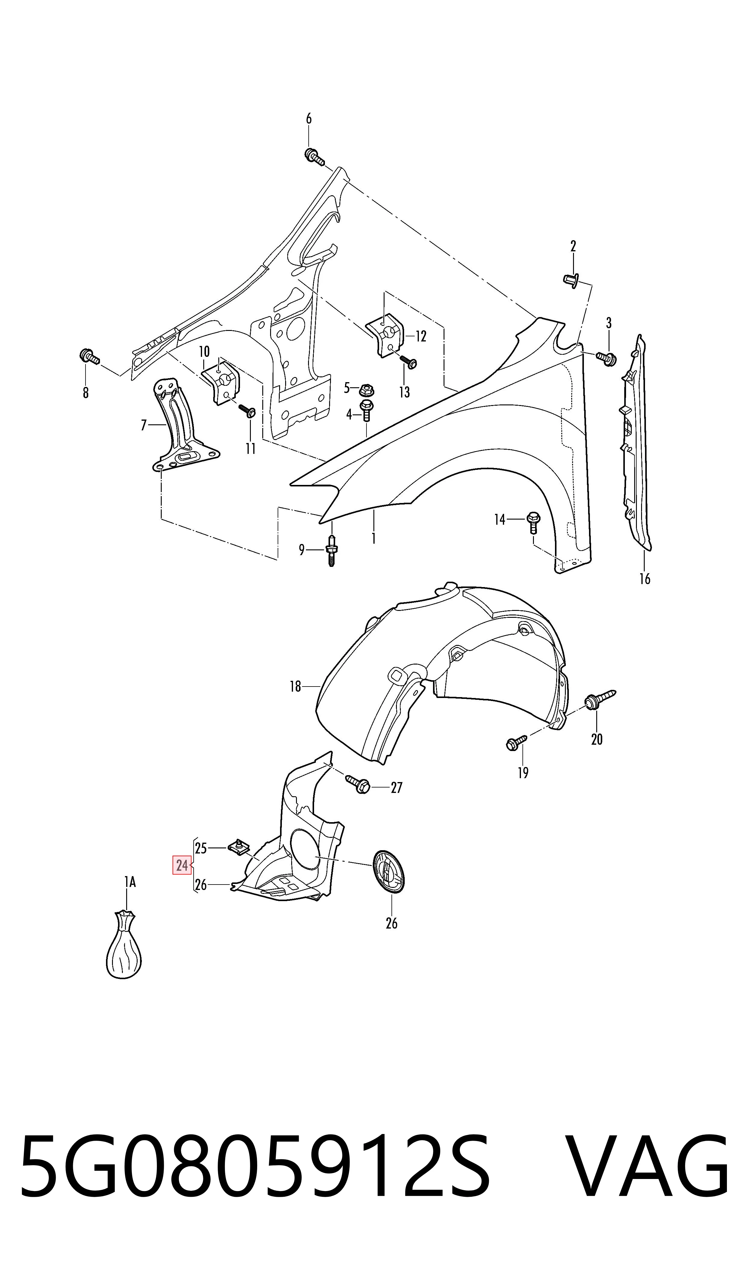 5G0805912S VAG Guardalodos interior delantero derecho