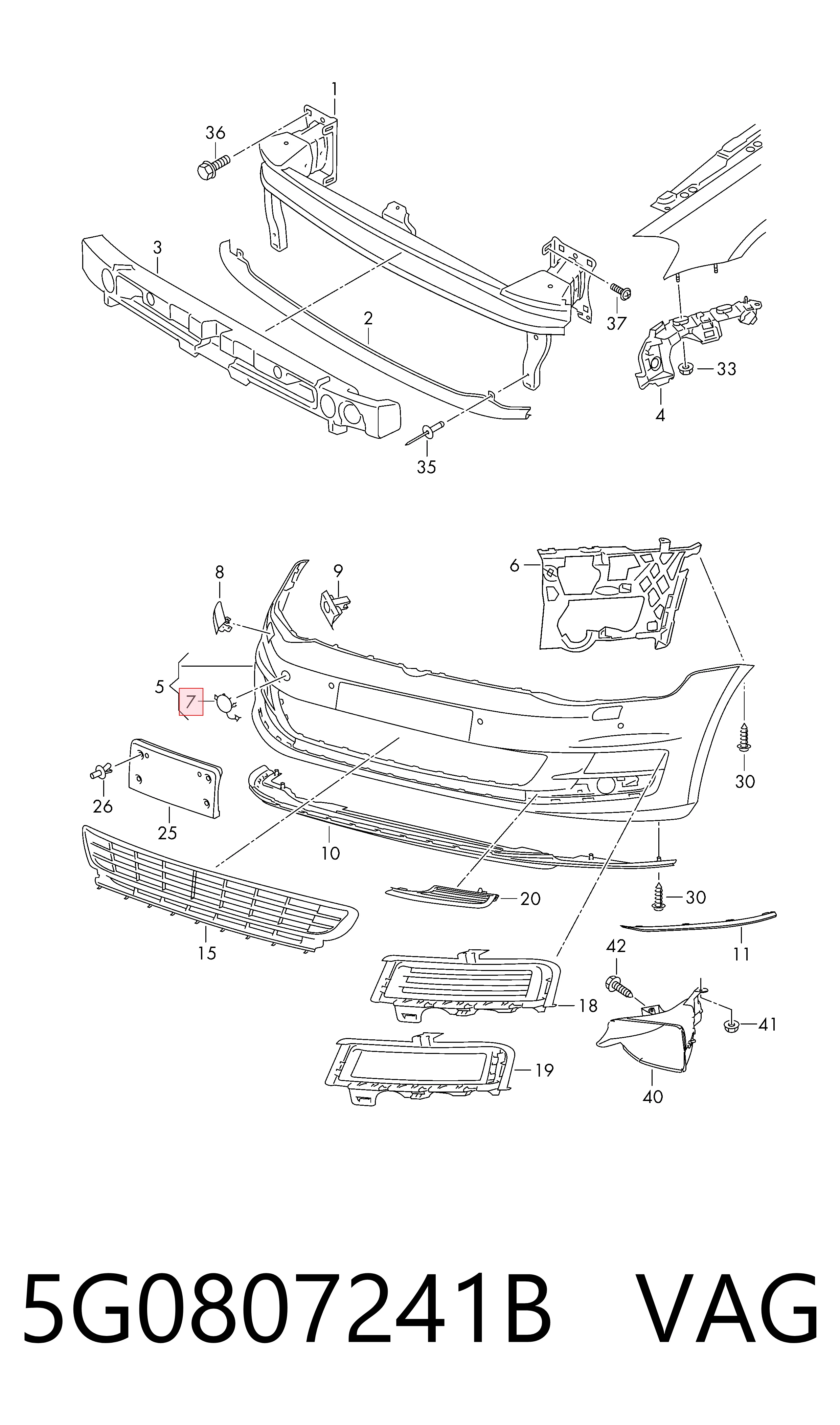 Tapa del enganche de remolcado delantera 32807231 AND