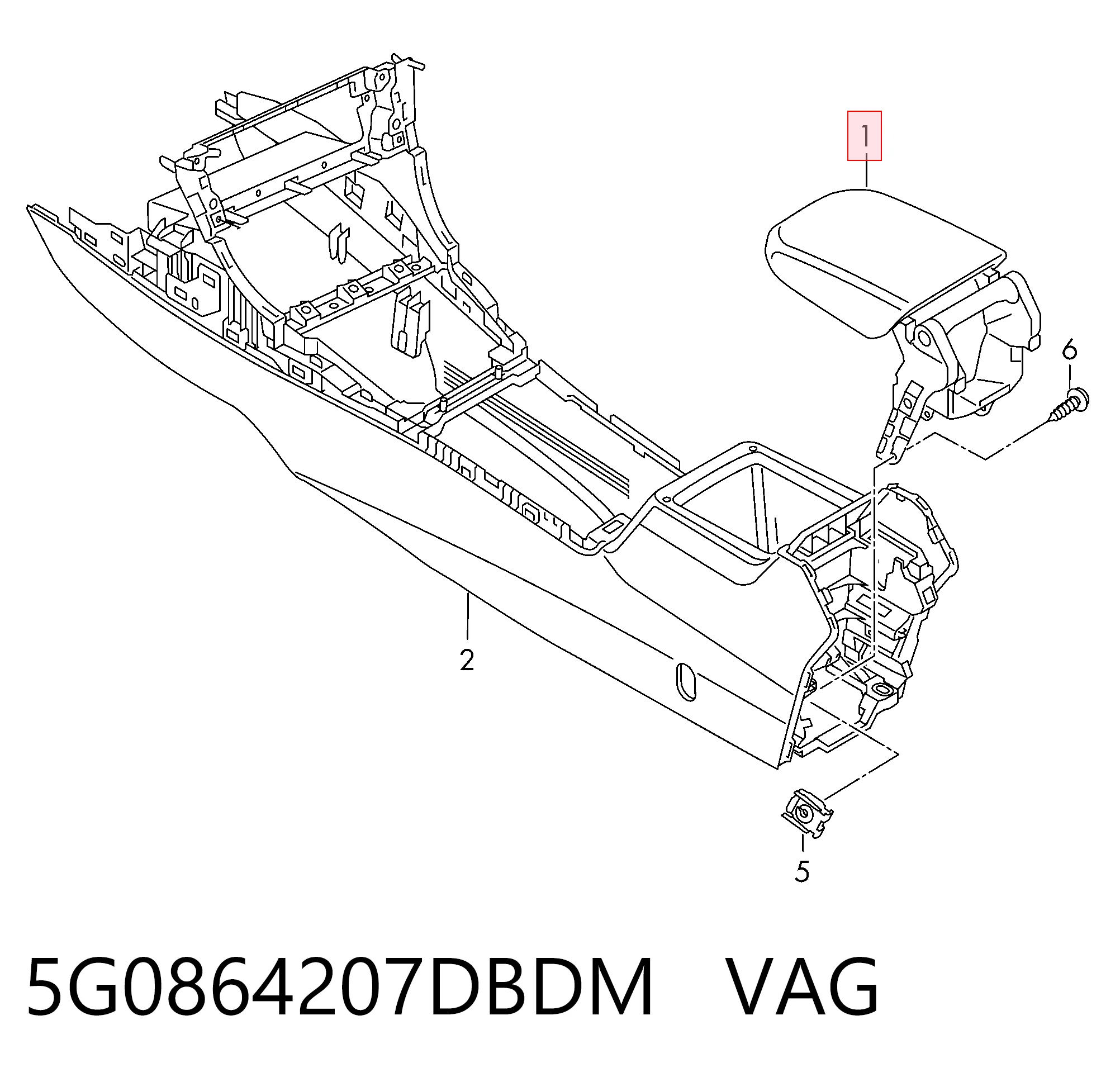 Comprar Apoyabrazos de la consola central Volkswagen Golf VII BA5, BV5 a bajo precio