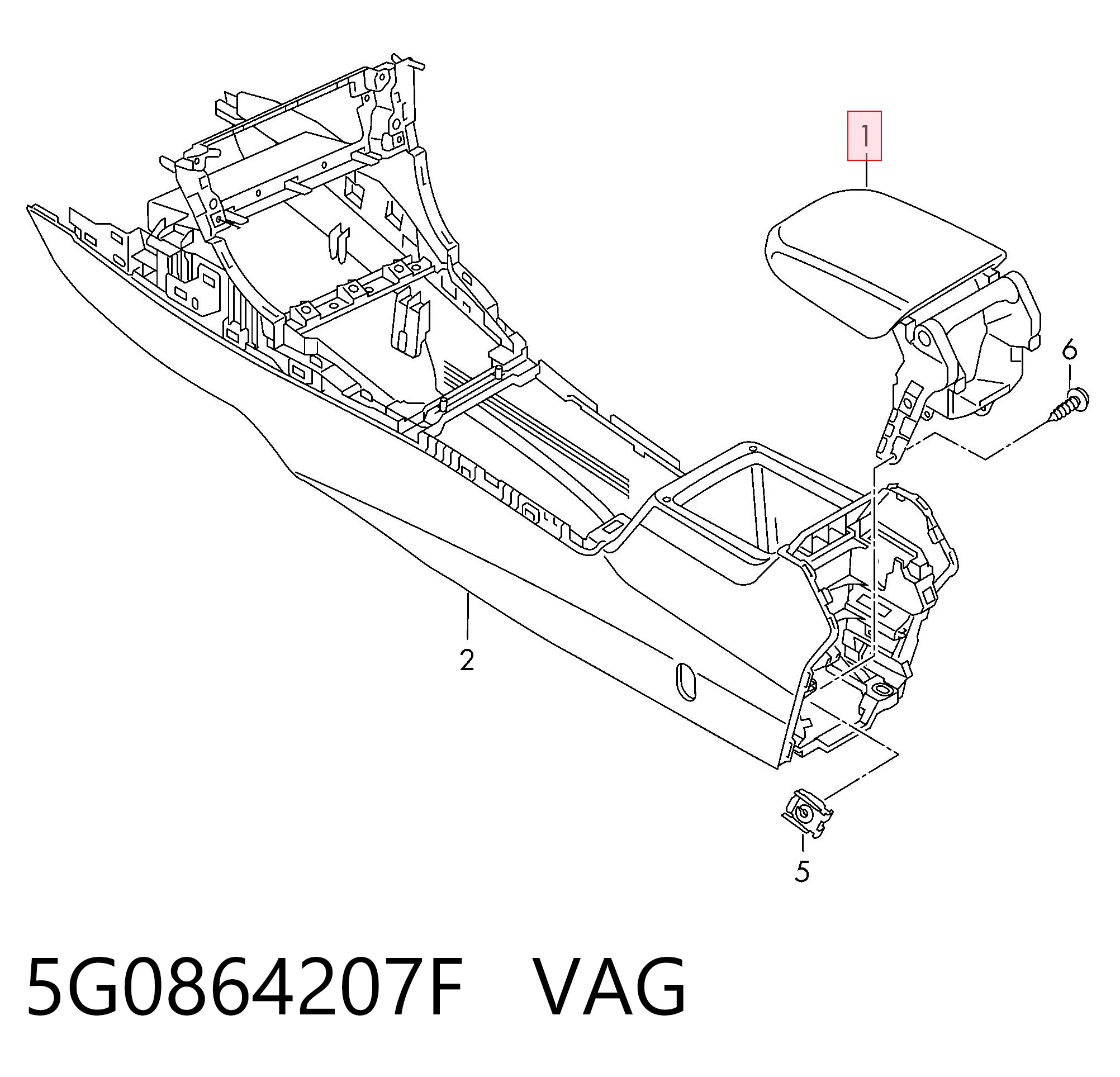 Apoyabrazos para Volkswagen Golf ALLTRACK VII BA5, BV5