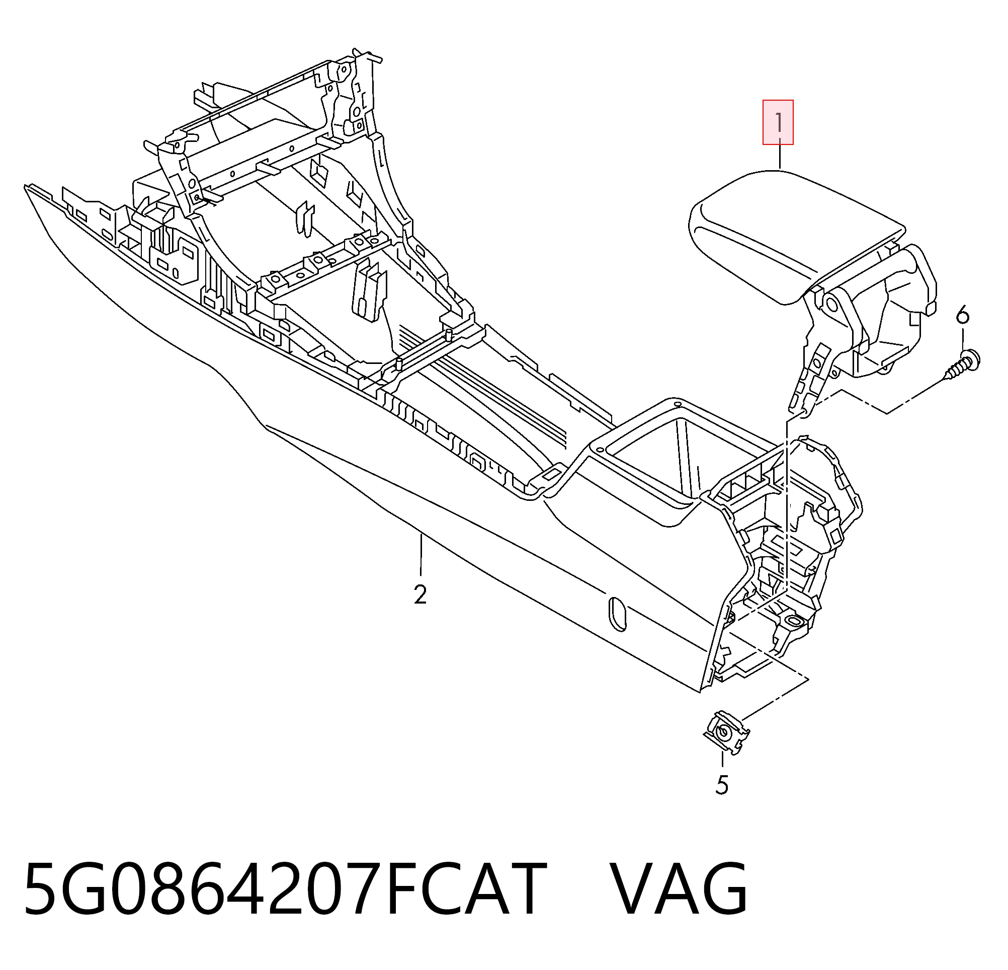 Apoyabrazos de la consola central Volkswagen Golf ALLTRACK VII familiar (BA5, BV5) (2014 - 2020) precio, desde 103,09 EUR