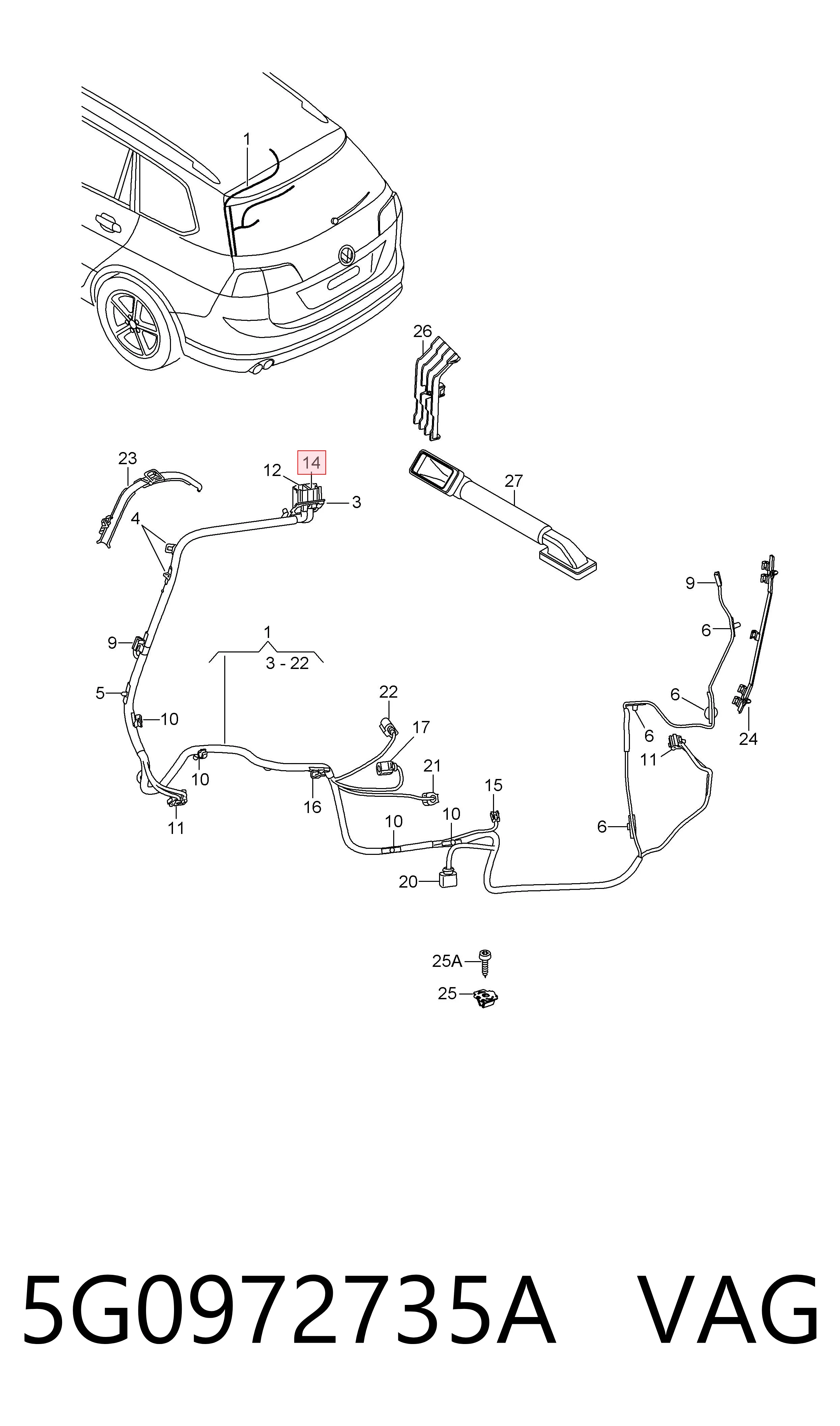 5G0972735A VAG Conector de alternador