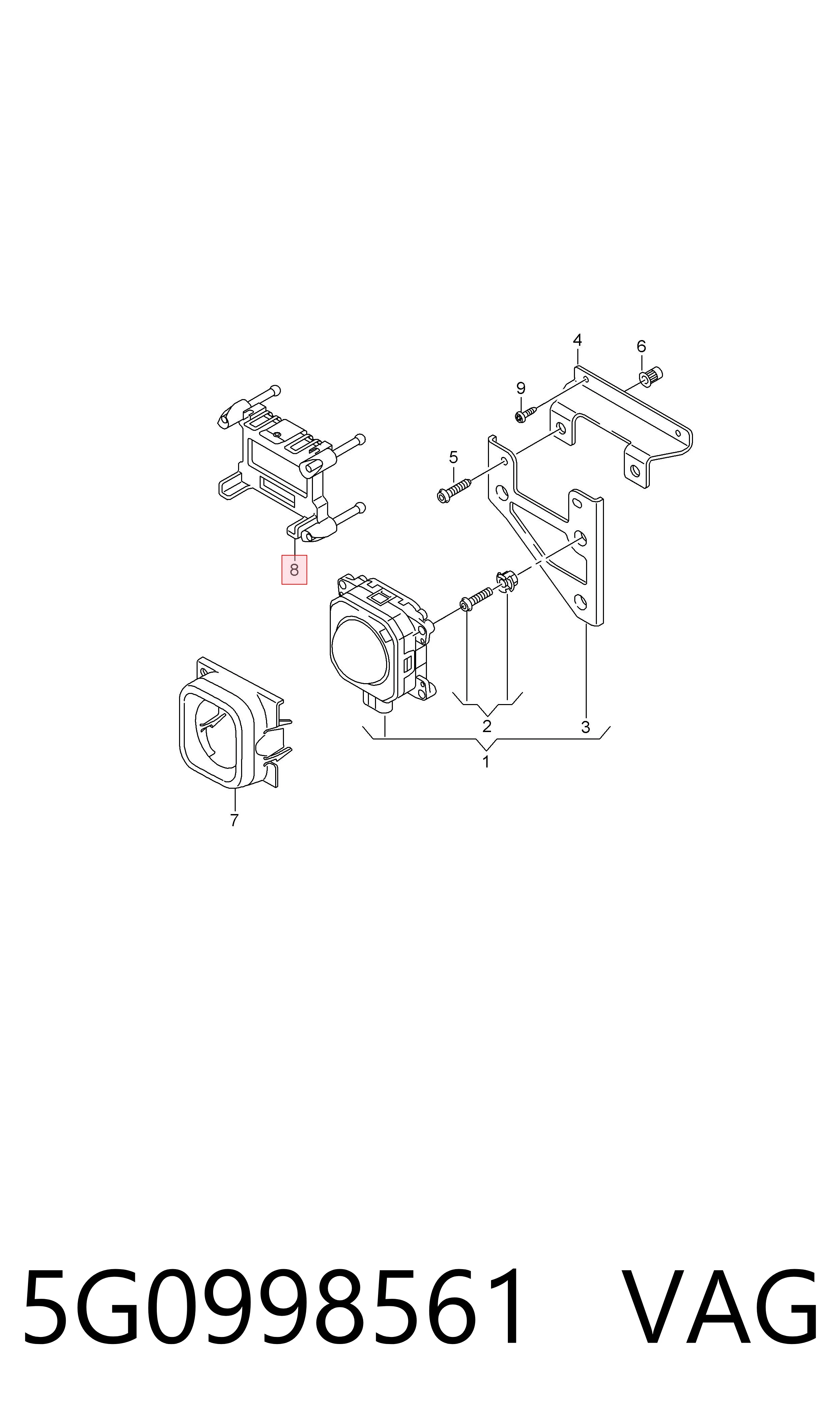 Soporte del radar de control de crucero (distronic) VAG 5G0998561 precio, desde 64,60 EUR