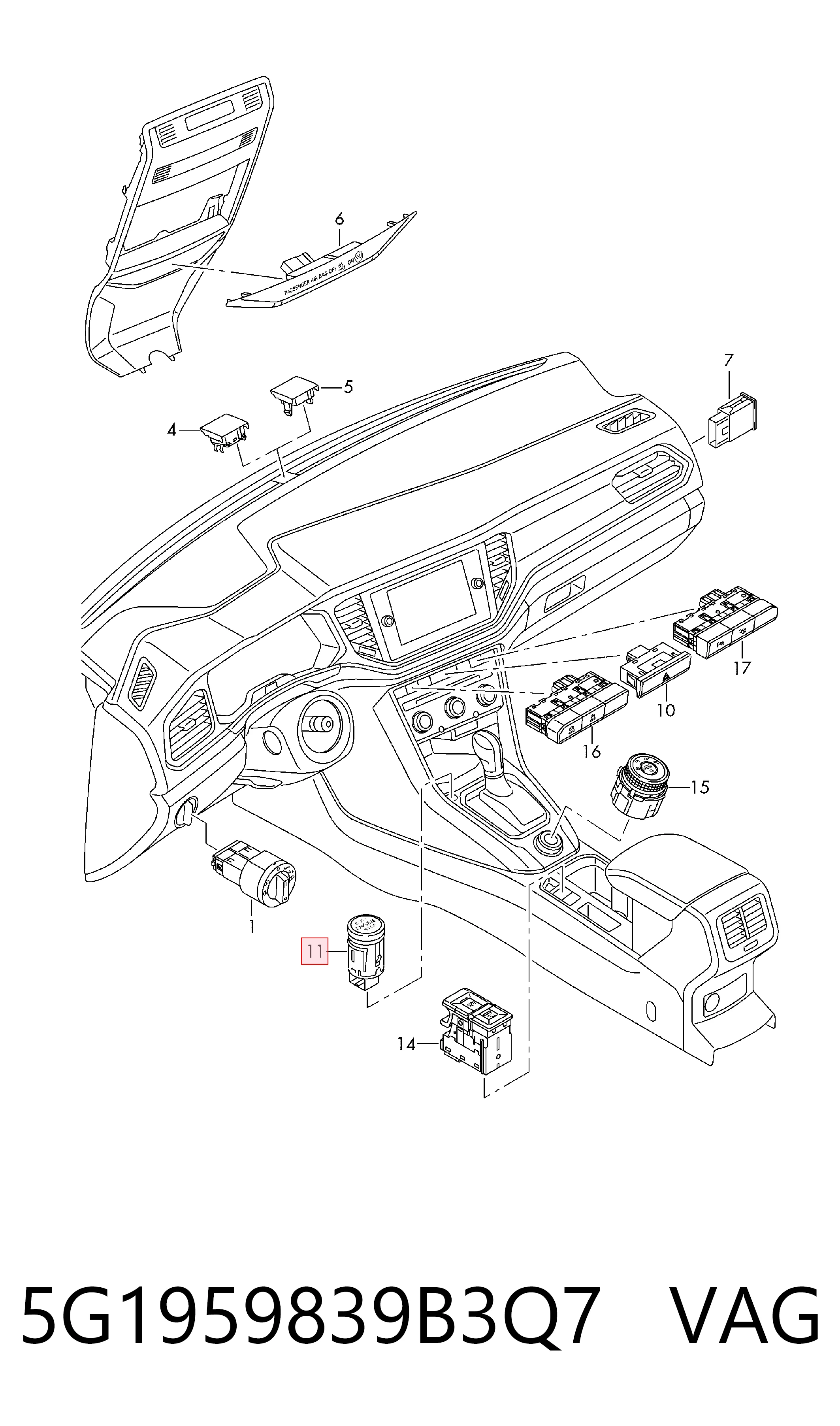 Botón de arranque del motor VAG 5G1959839B3Q7 precio, desde 43,15 EUR