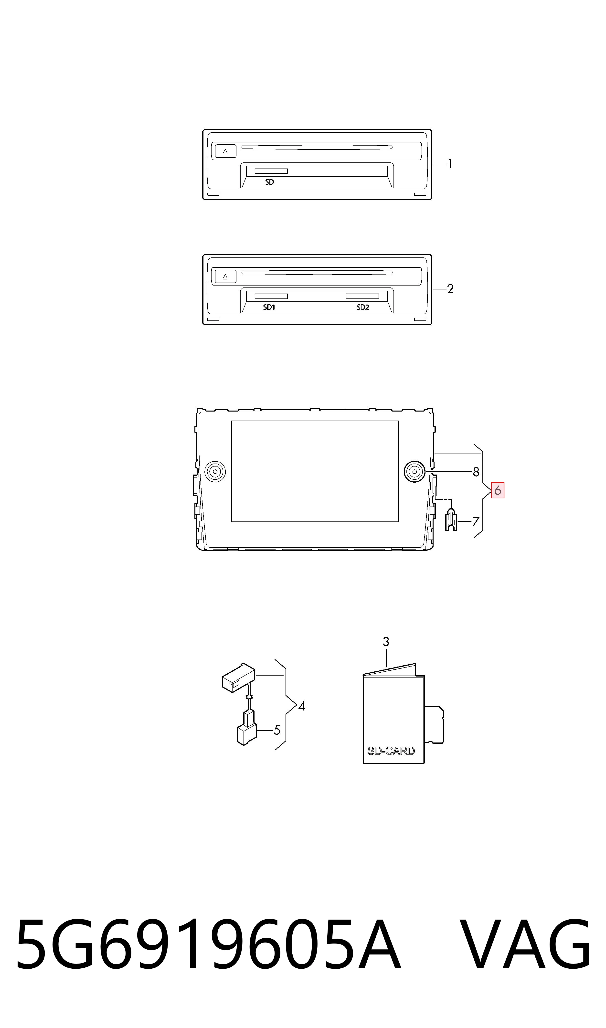 Radio AM/FM VAG 5G6919605A