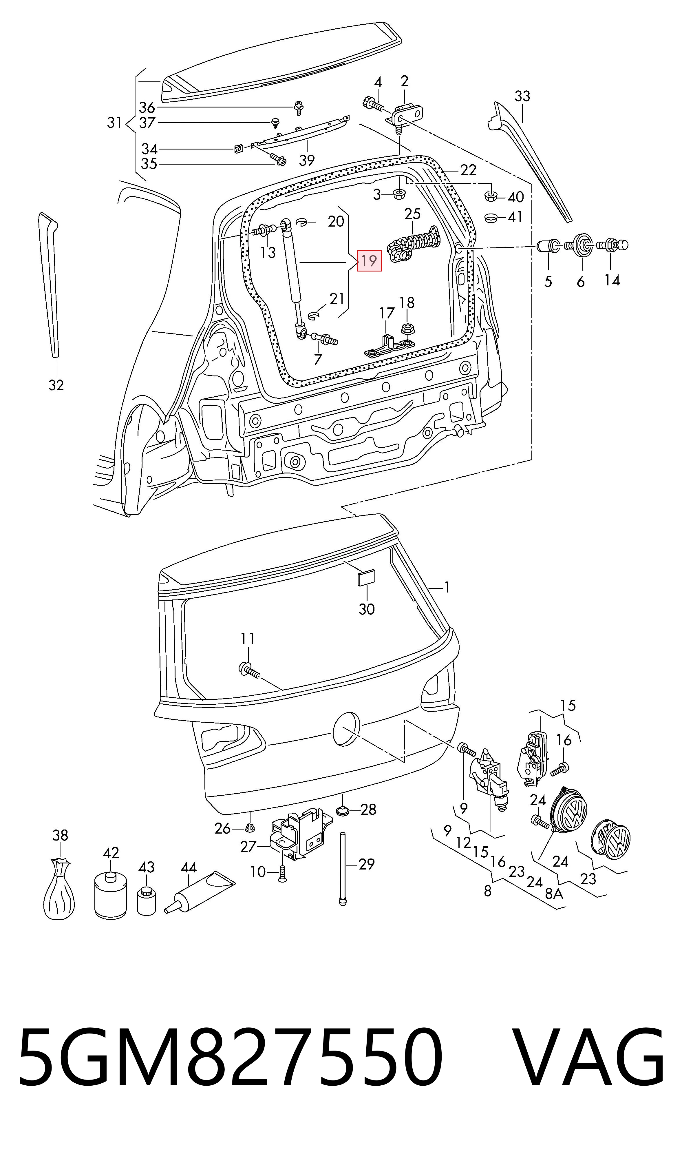 5GM827550 VAG Amortiguador de porton