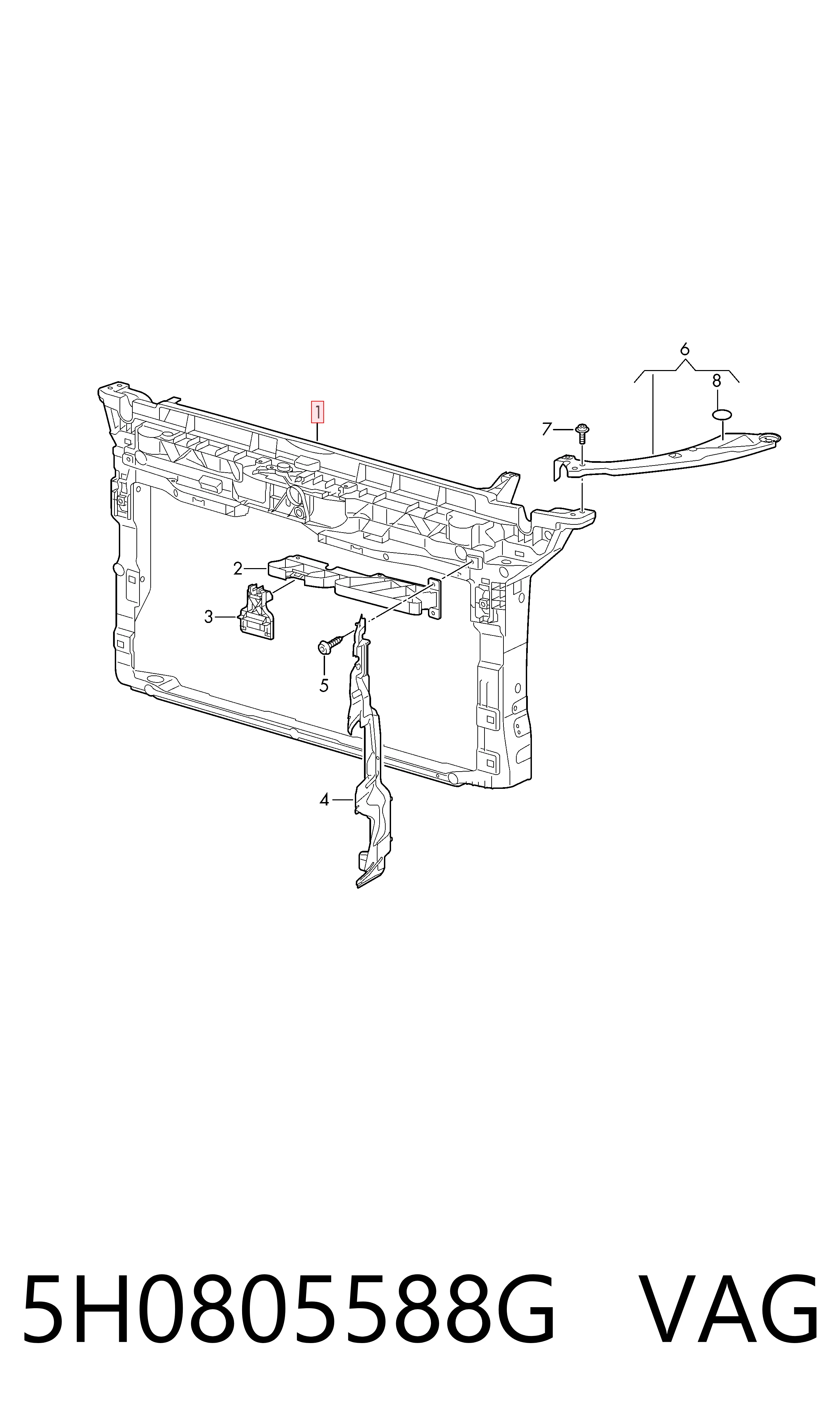 Soporte de radiador  Volkswagen Golf VIII