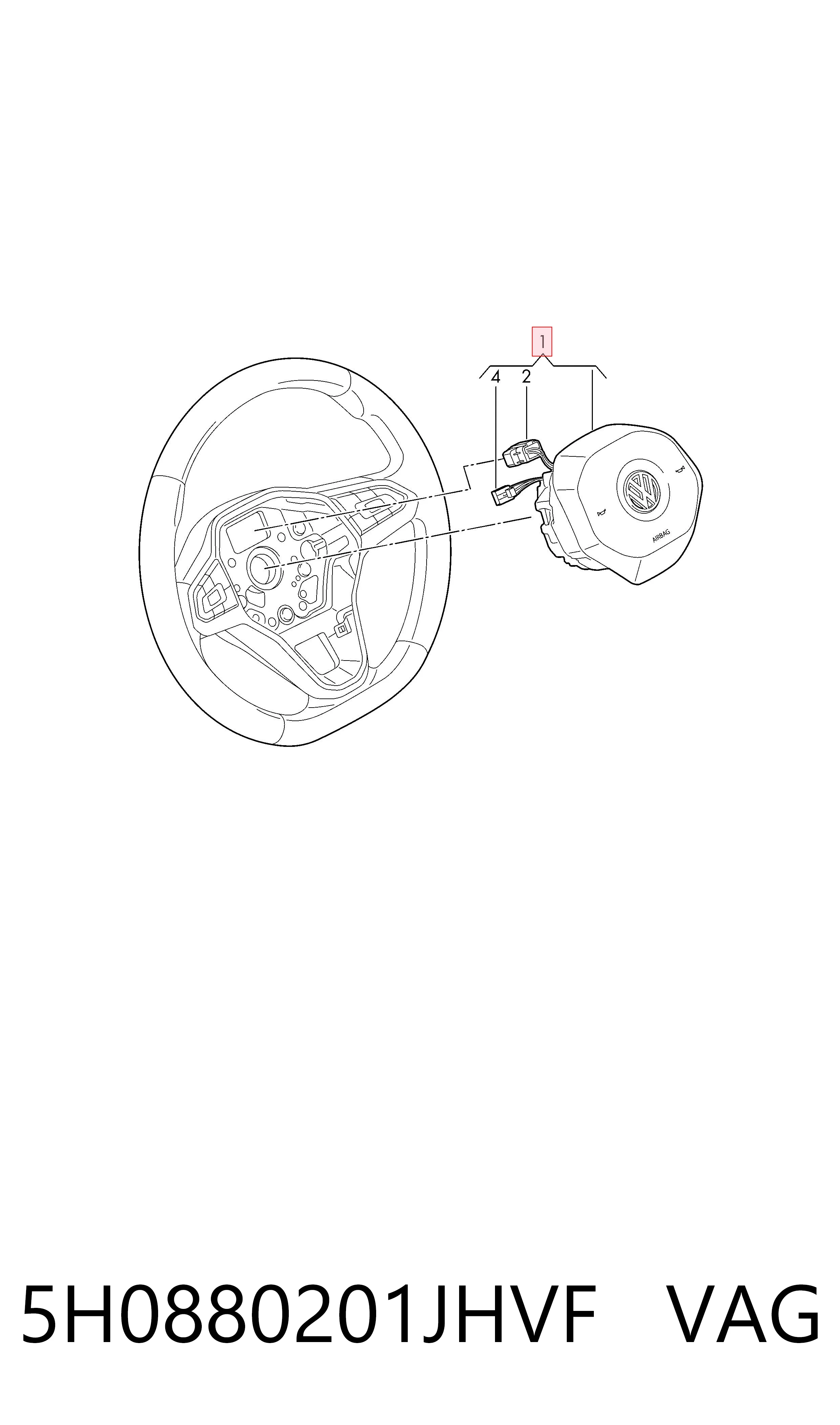 5H0880201JHVF VAG Airbag de volante