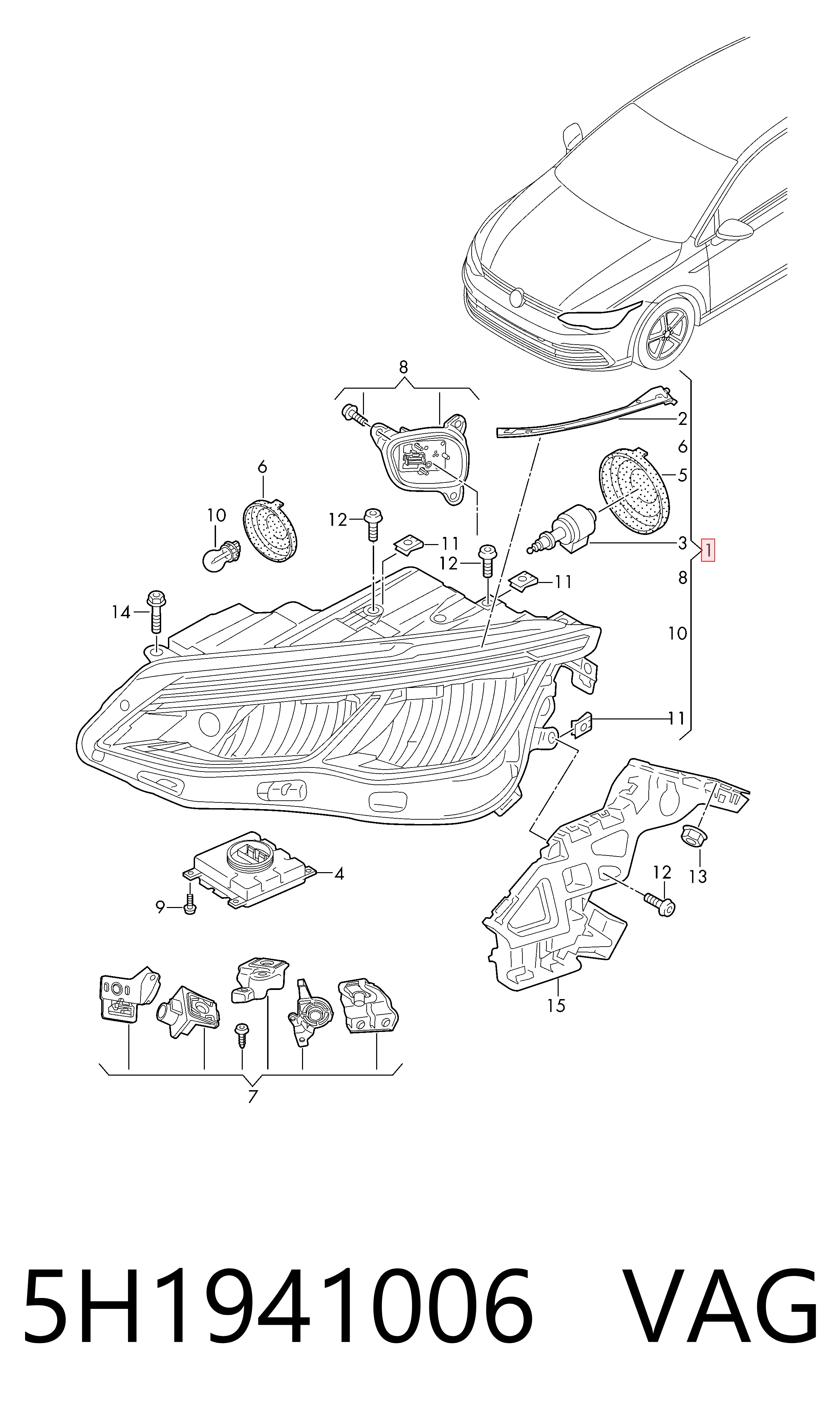 Comprar Faro derecho Volkswagen Golf VIII CD1, DA1