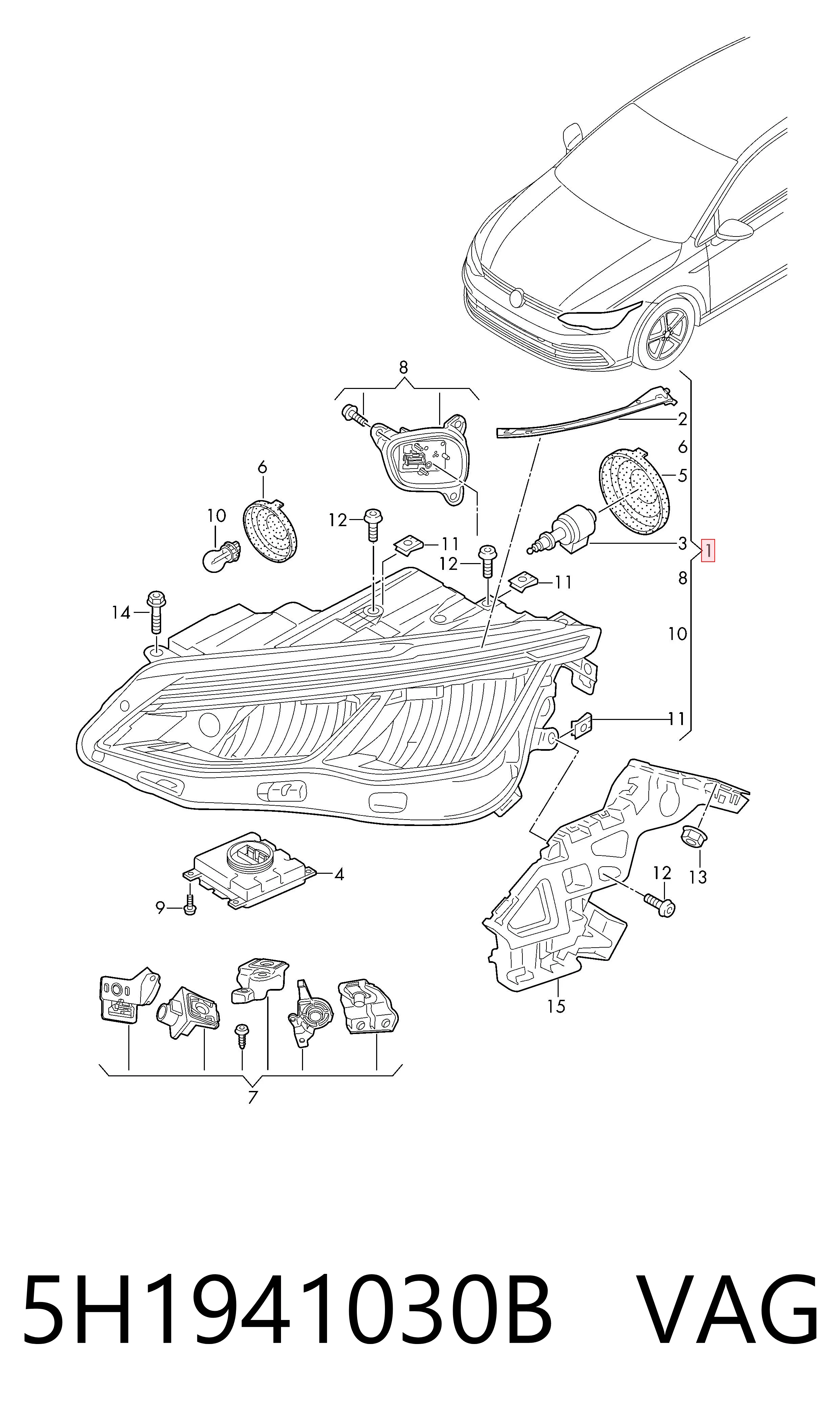 Luz derecha Volkswagen Golf VIII (2019-2026)