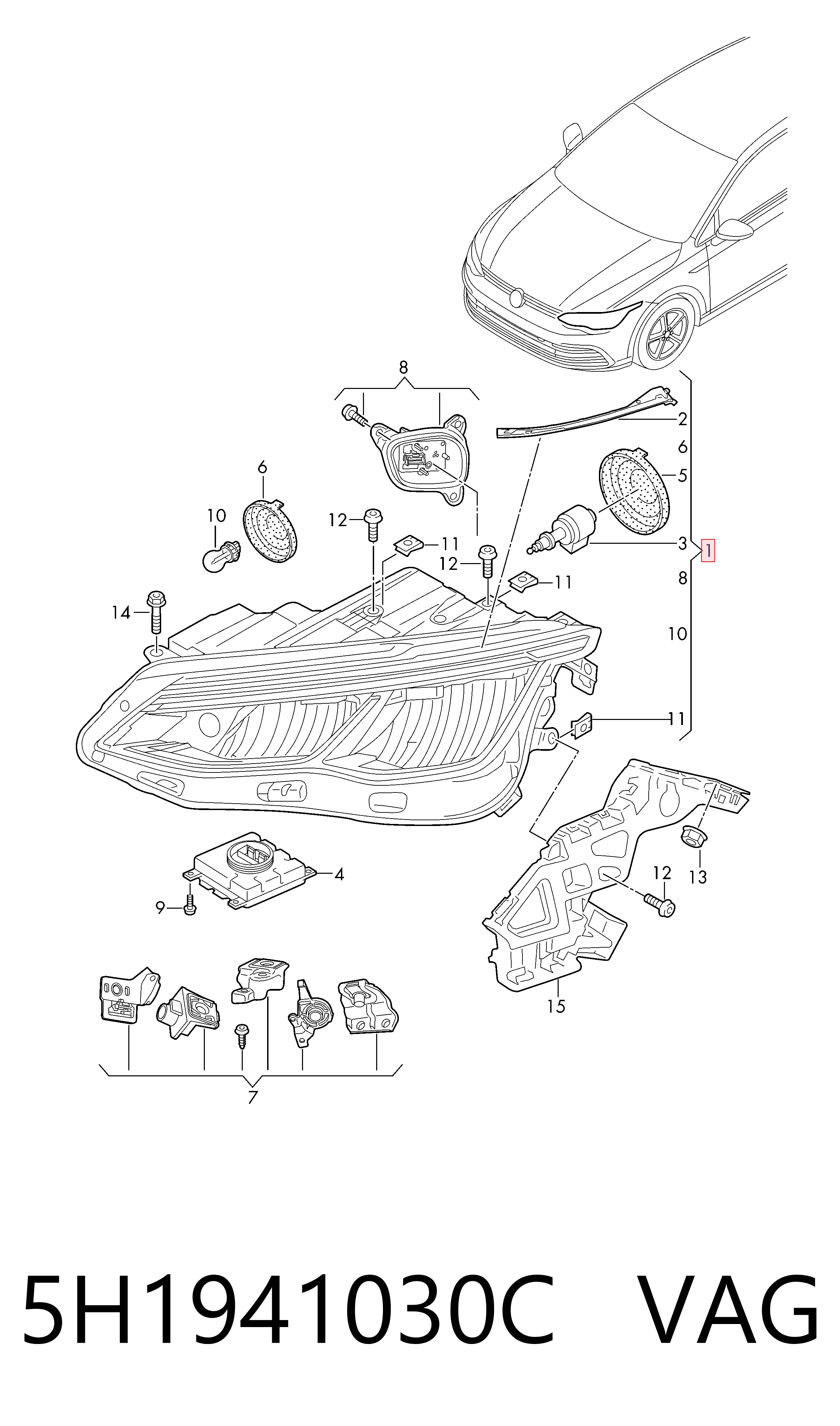Comprar Faro derecho Volkswagen Golf VIII CD1, DA1