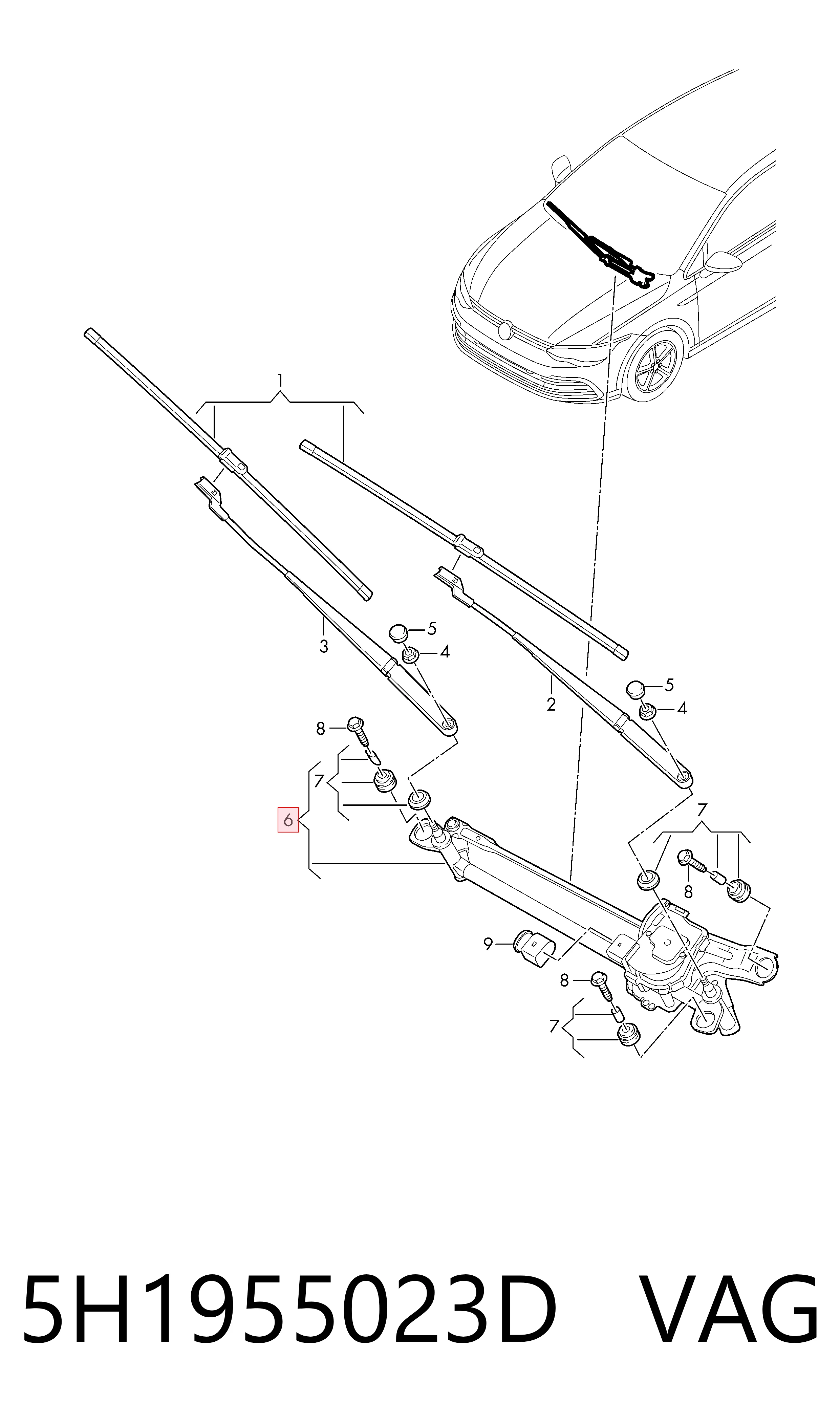 Comprar Varilla de limpiaparabrisas Volkswagen Golf VIII CD1, DA1