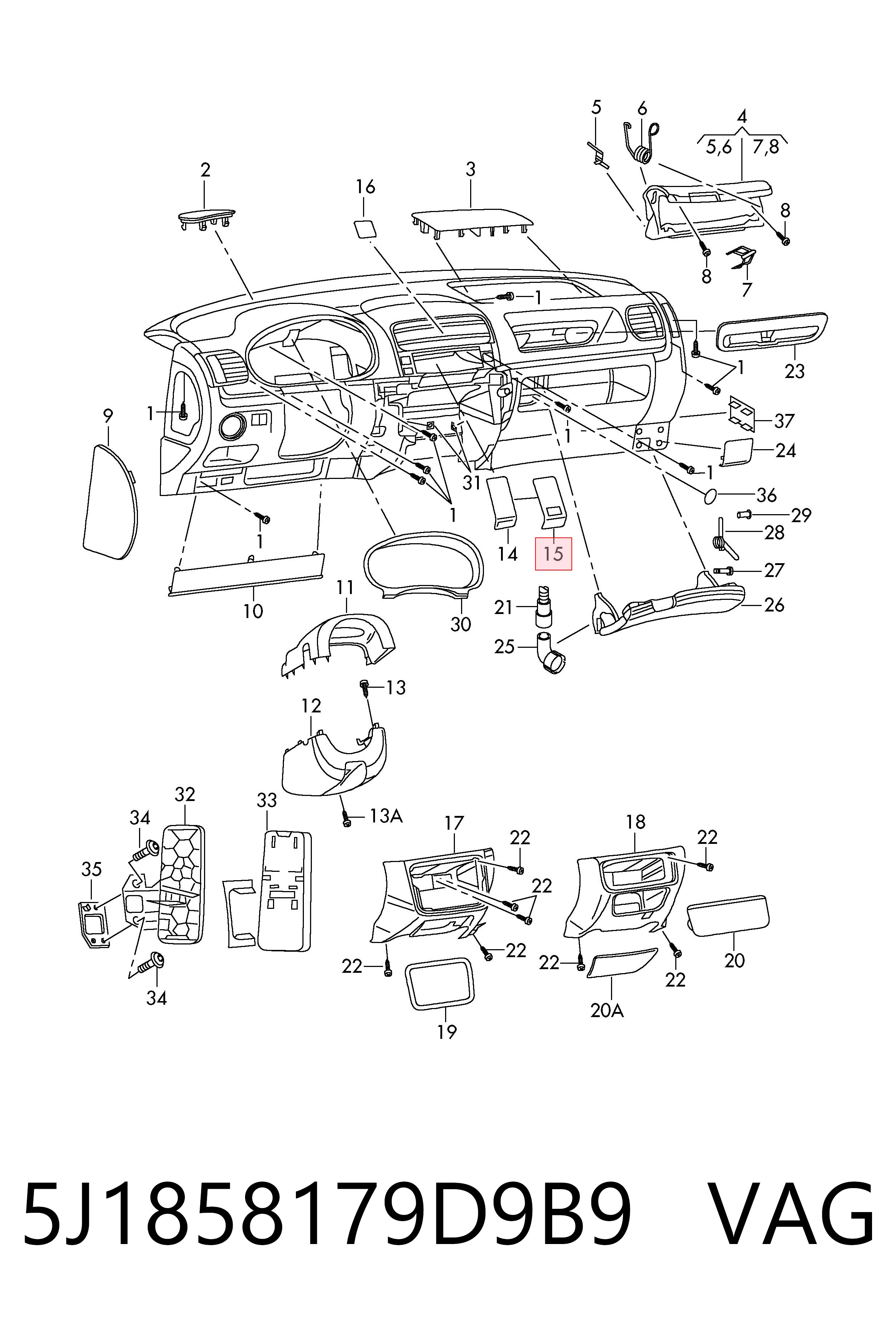 5J1858179D9B9 VAG 