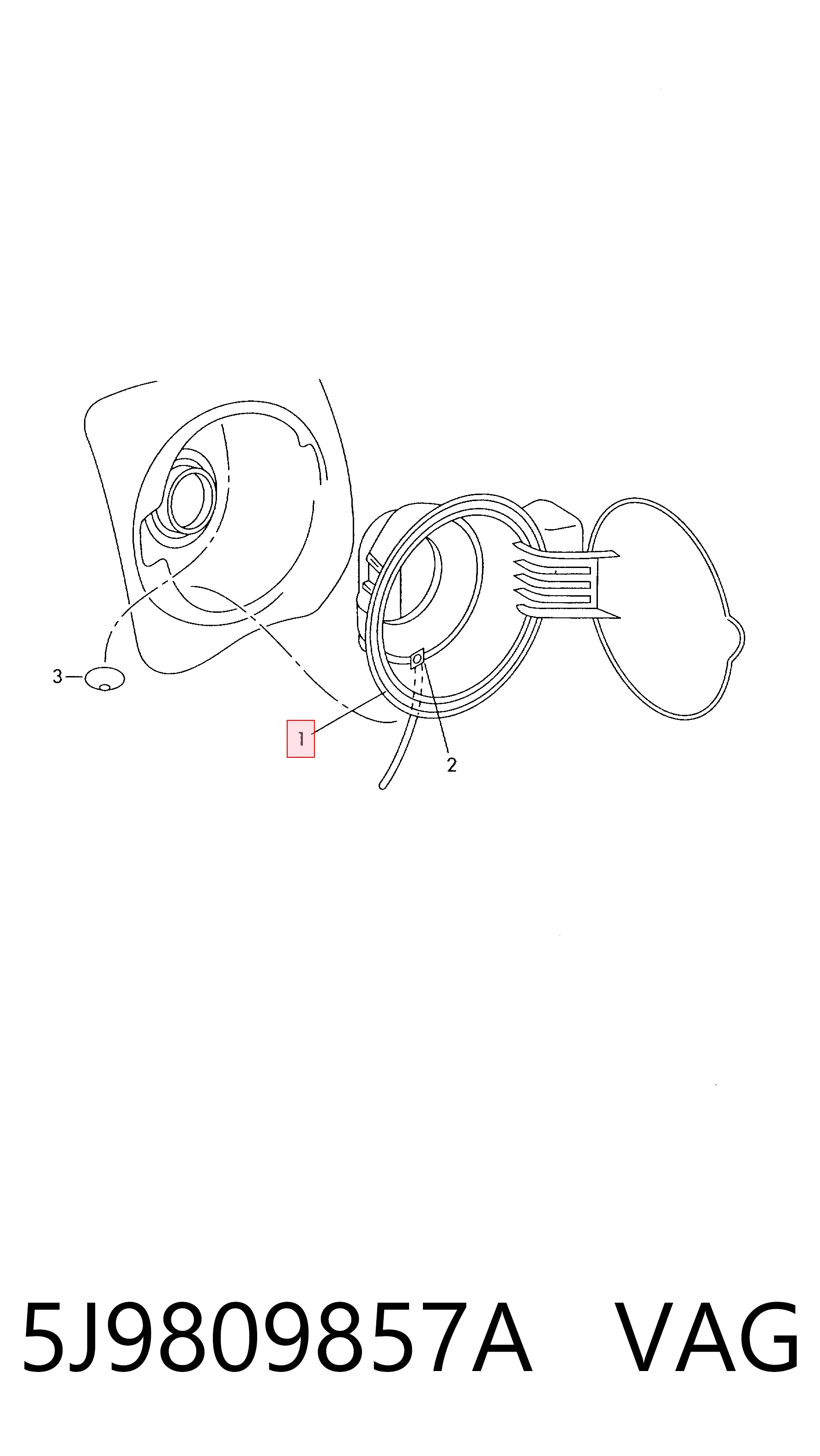 5J9809857A VAG Tapa tanque combustible
