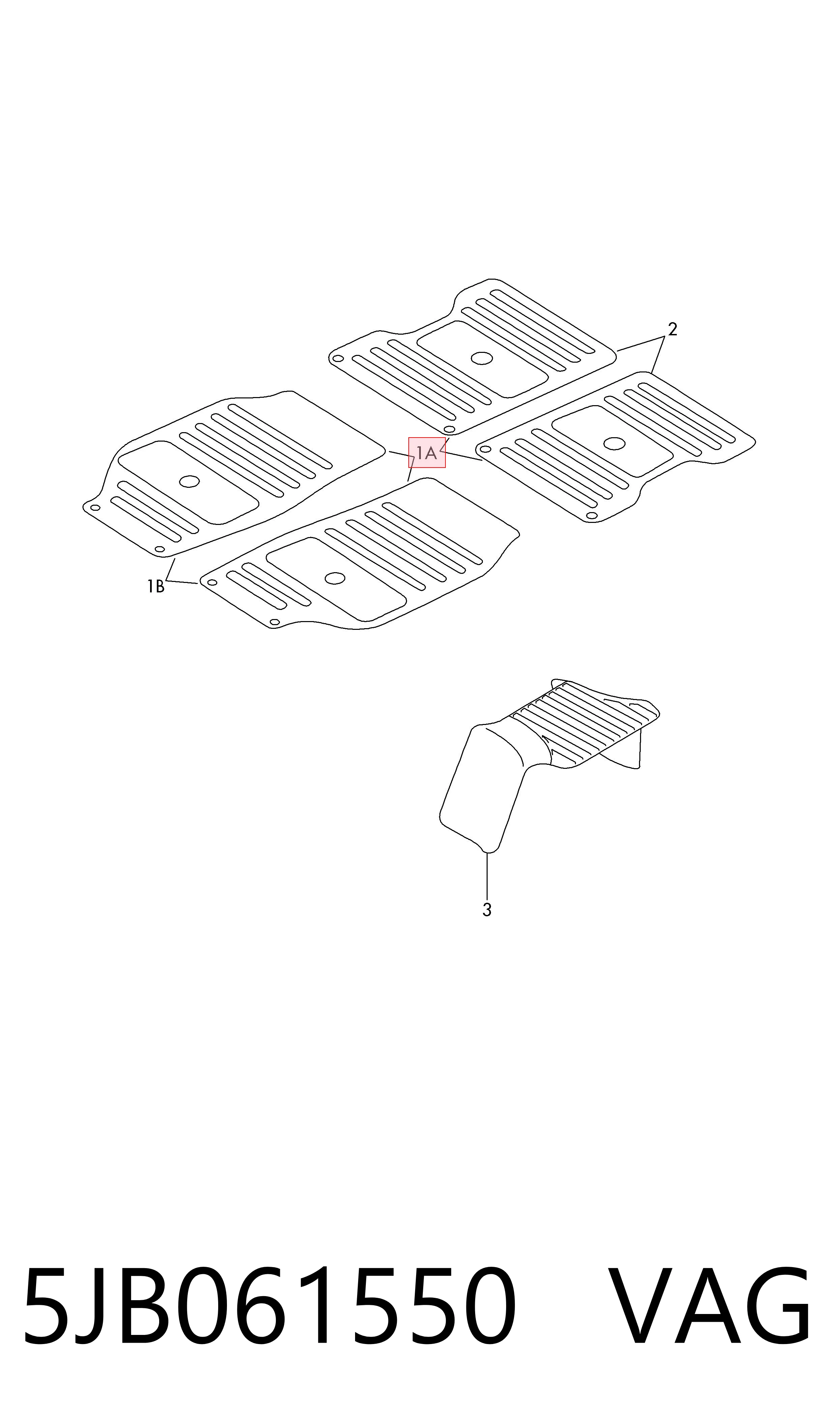 5JB061550 VAG Alfombrillas para coche