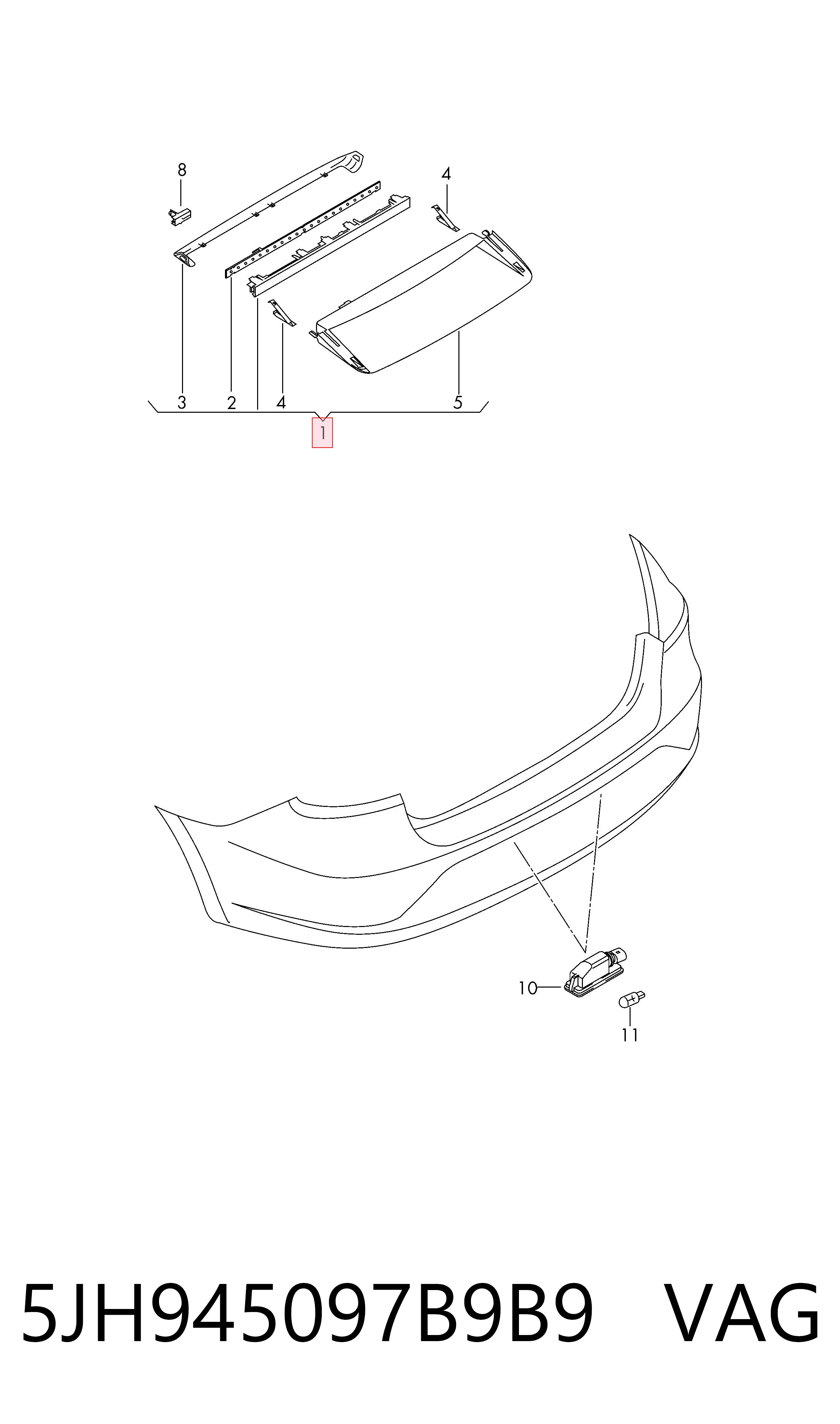 Luz central de freno para Skoda Rapid  NH3, NK3, NK6