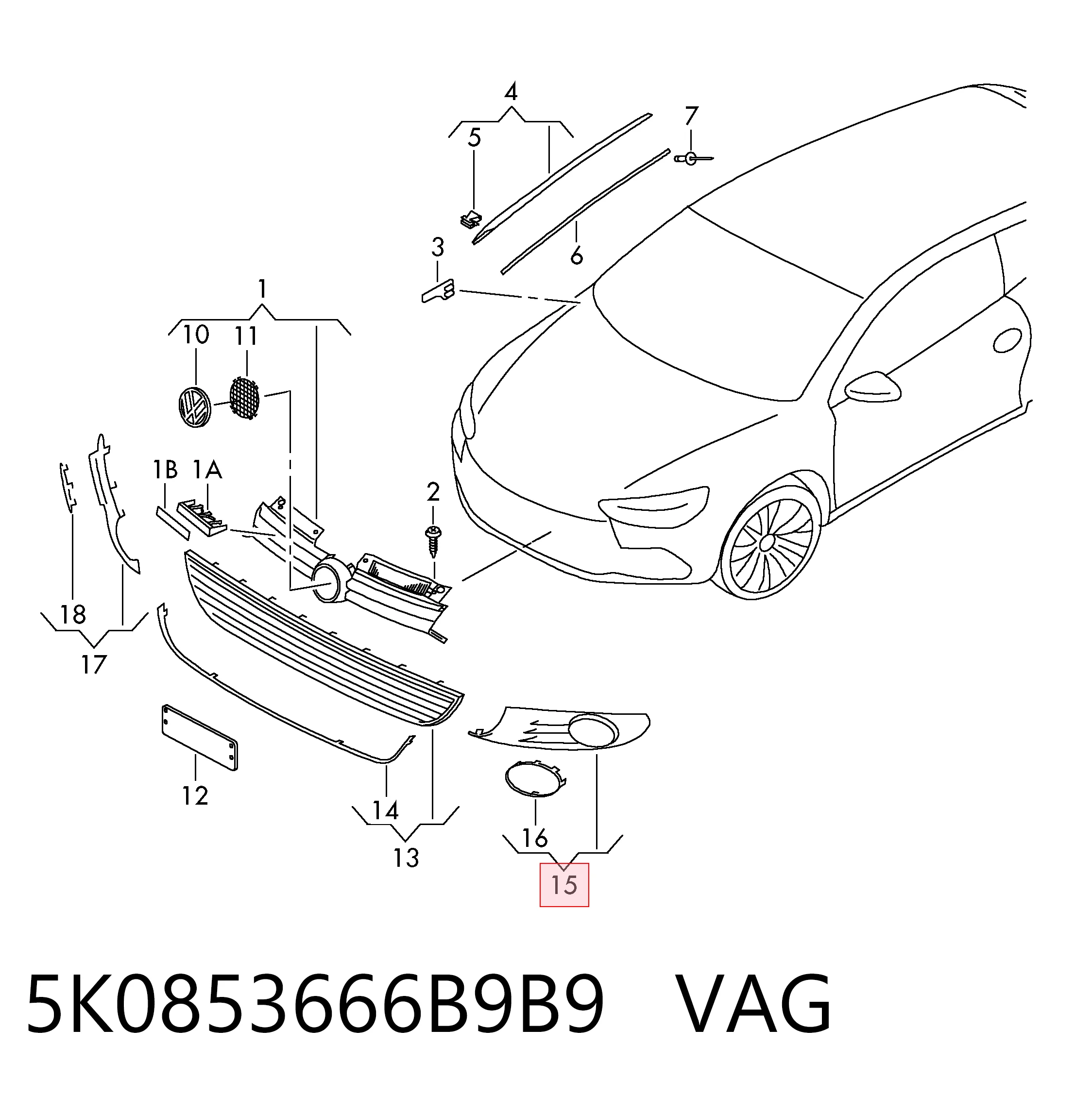 5K0853666B9B9 VAG
