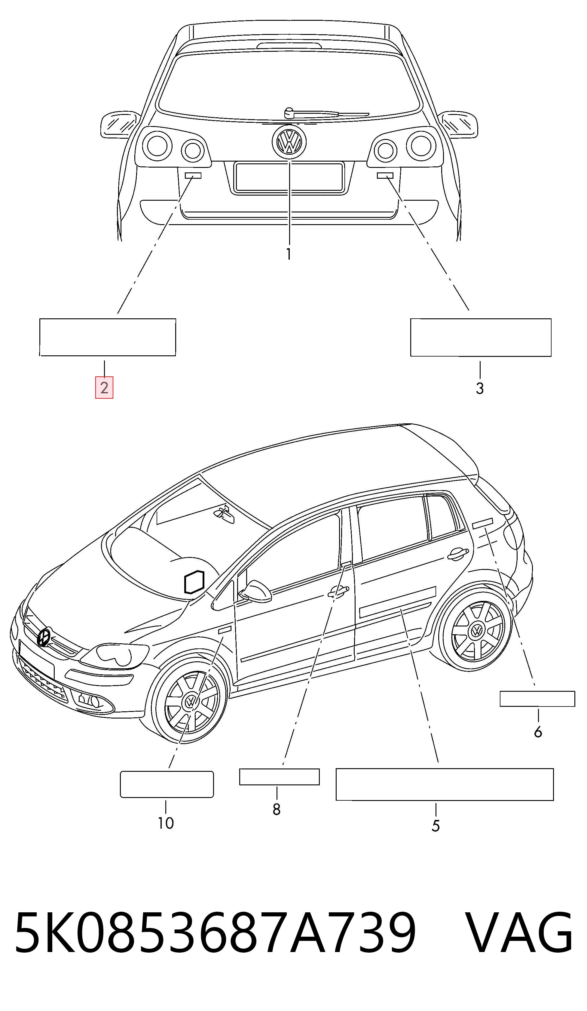 Logo Volkswagen Golf VI hatchback (5K1) (2008 - 2014) precio, desde 33,67 EUR