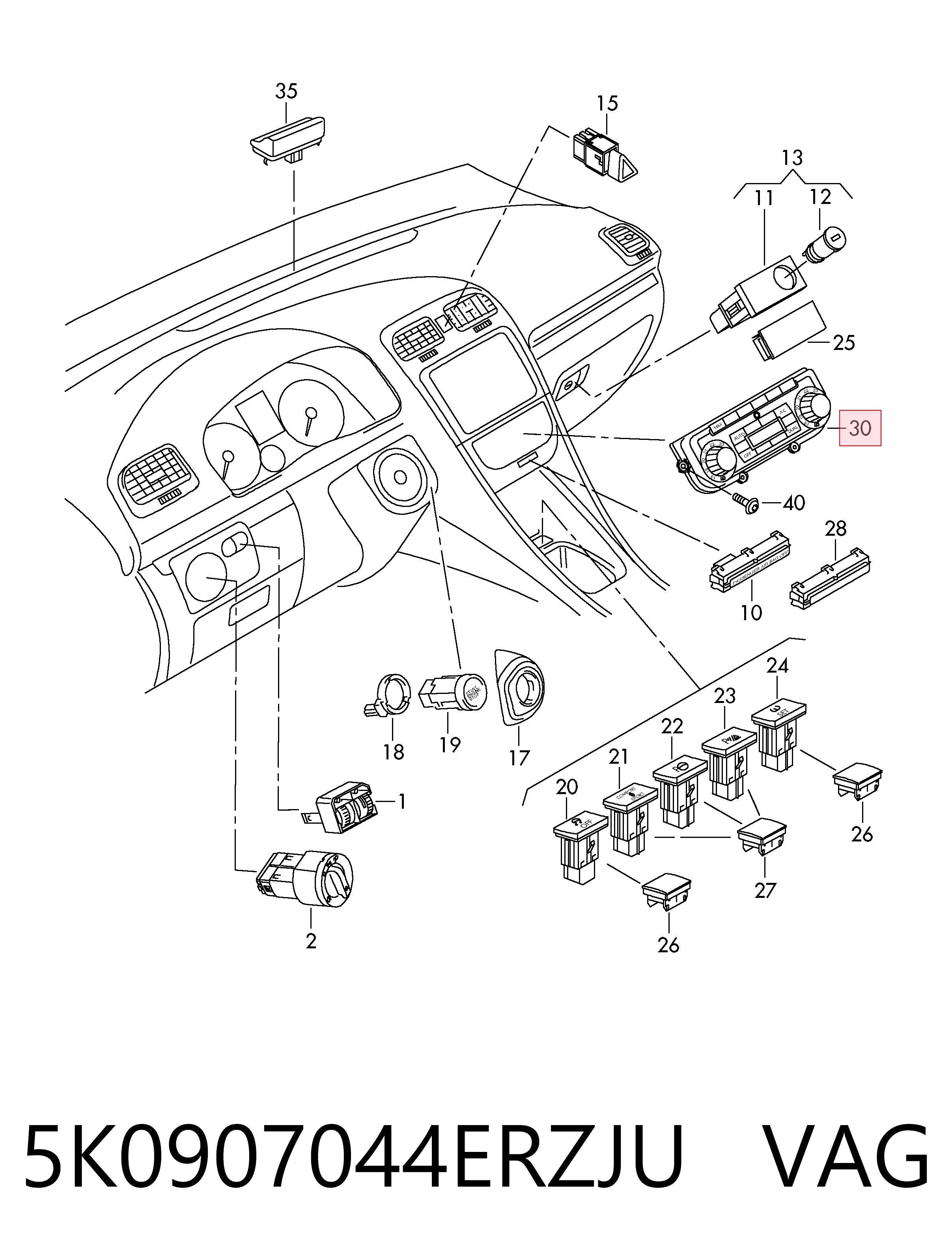 Módulo de modos de calefacción/aire acondicionado Volkswagen Caddy III familiar (2KB, 2KJ, 2CB, 2CJ) (2004 - 2015) precio, desde 53,72 EUR