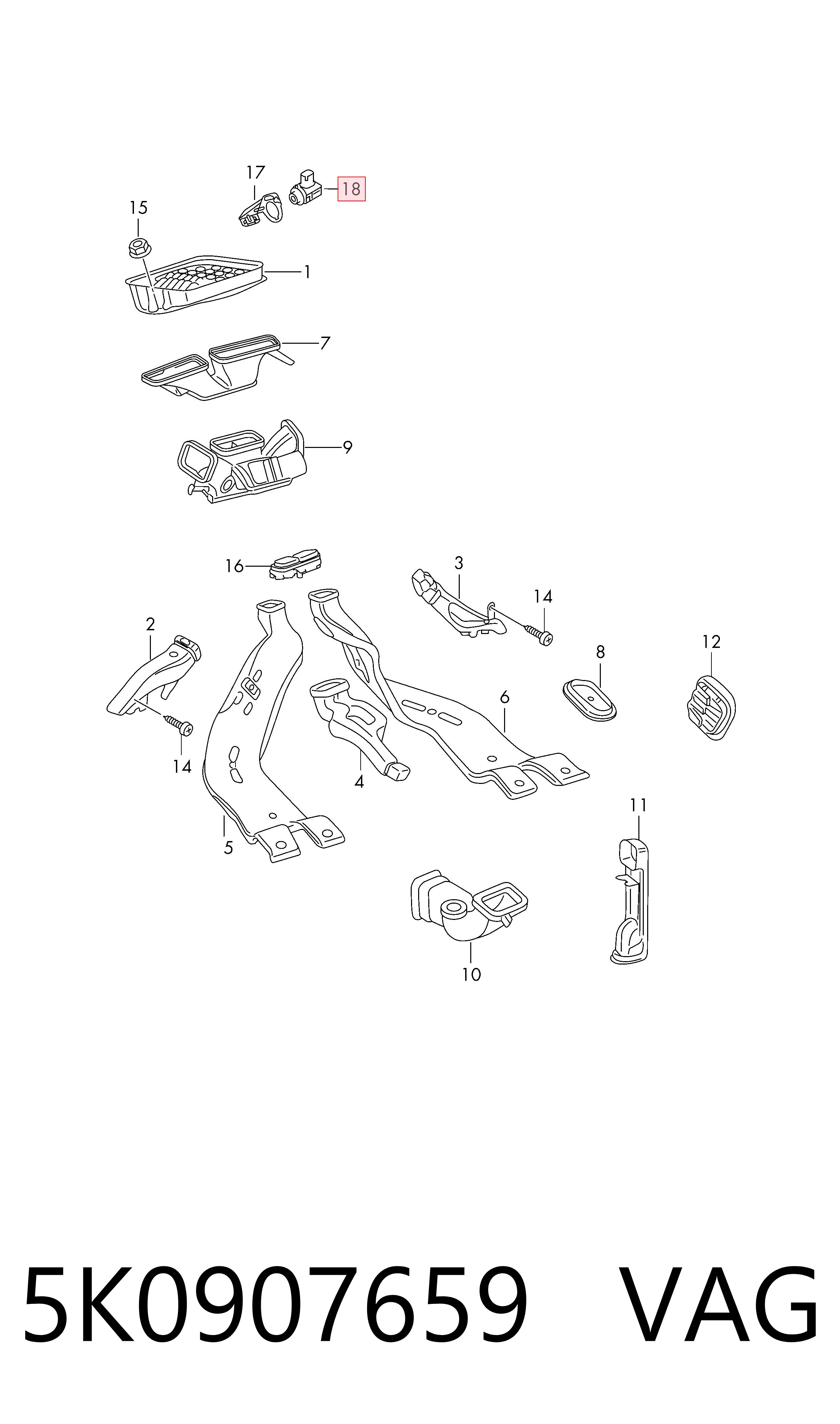 Sensor de contaminación del aire VAG 5K0907659 precio, desde 46,46 EUR