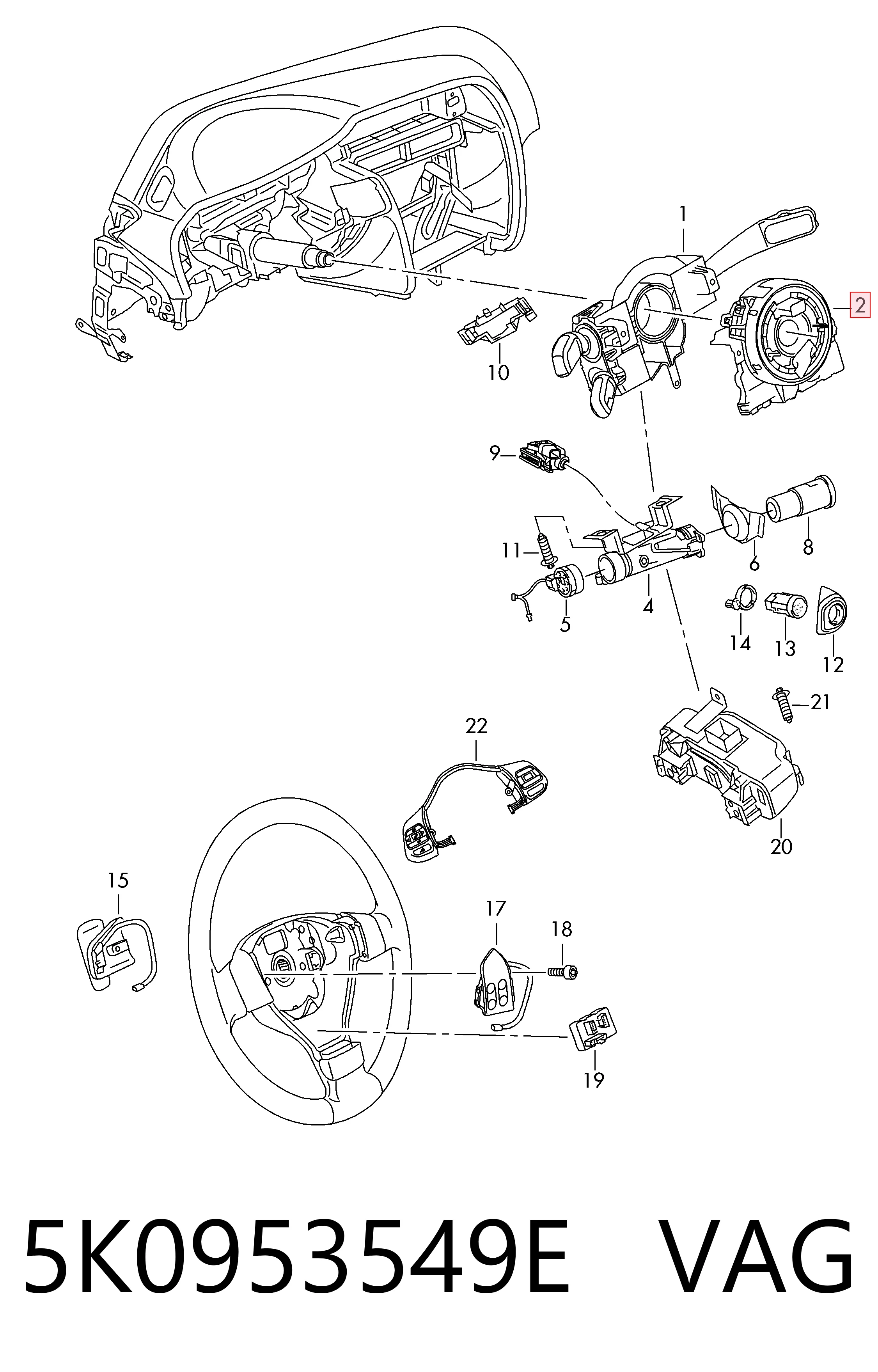 Anillo AIRBAG del volante KSP KSP01862