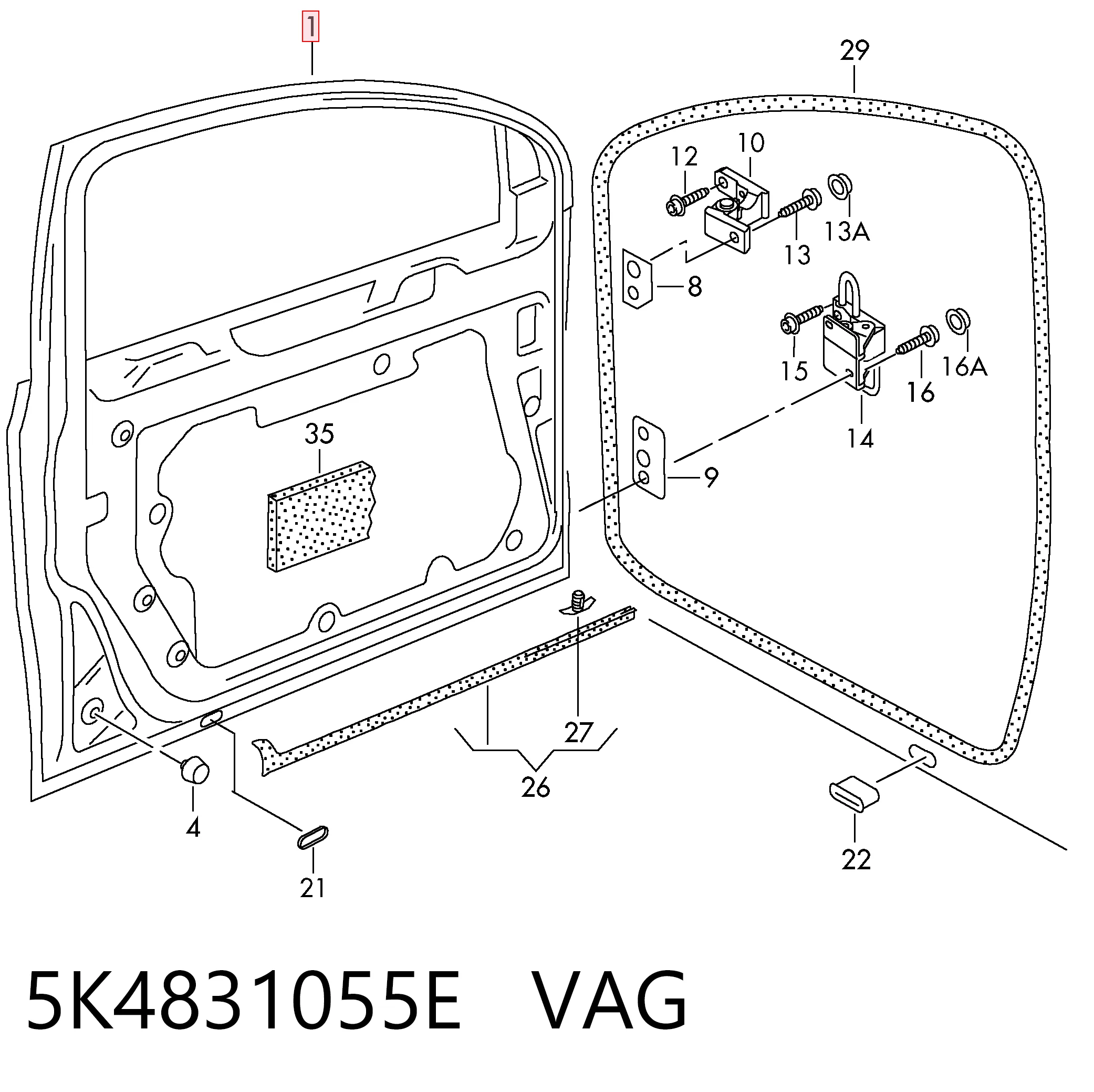 Comprar Puerta delantera izquierda Volkswagen Golf VI 5K1 a bajo precio