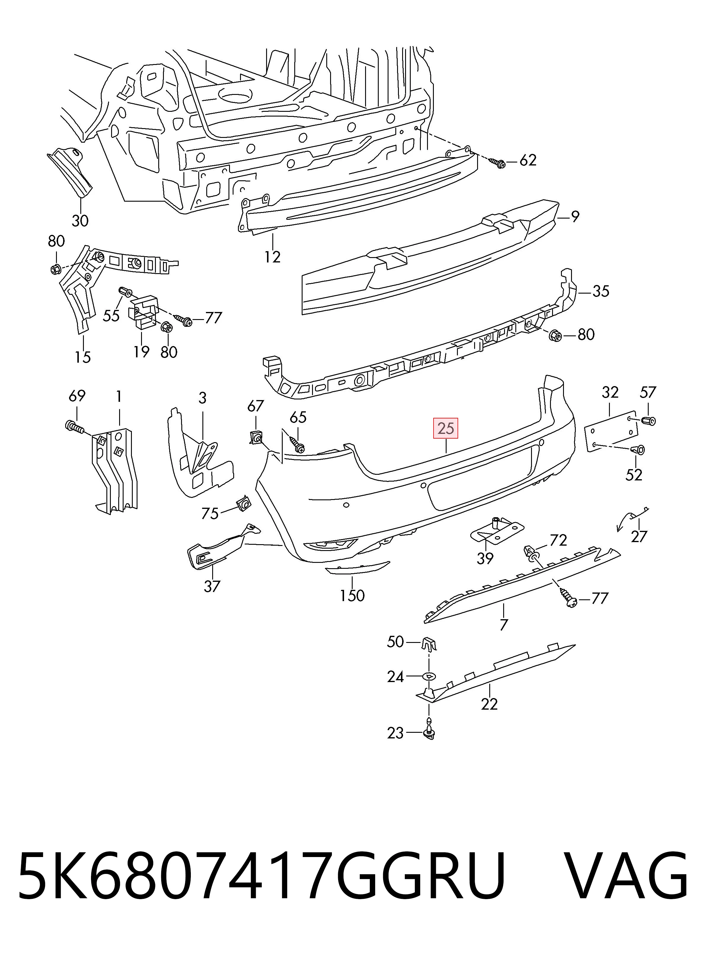 5K6807417GGRU VAG