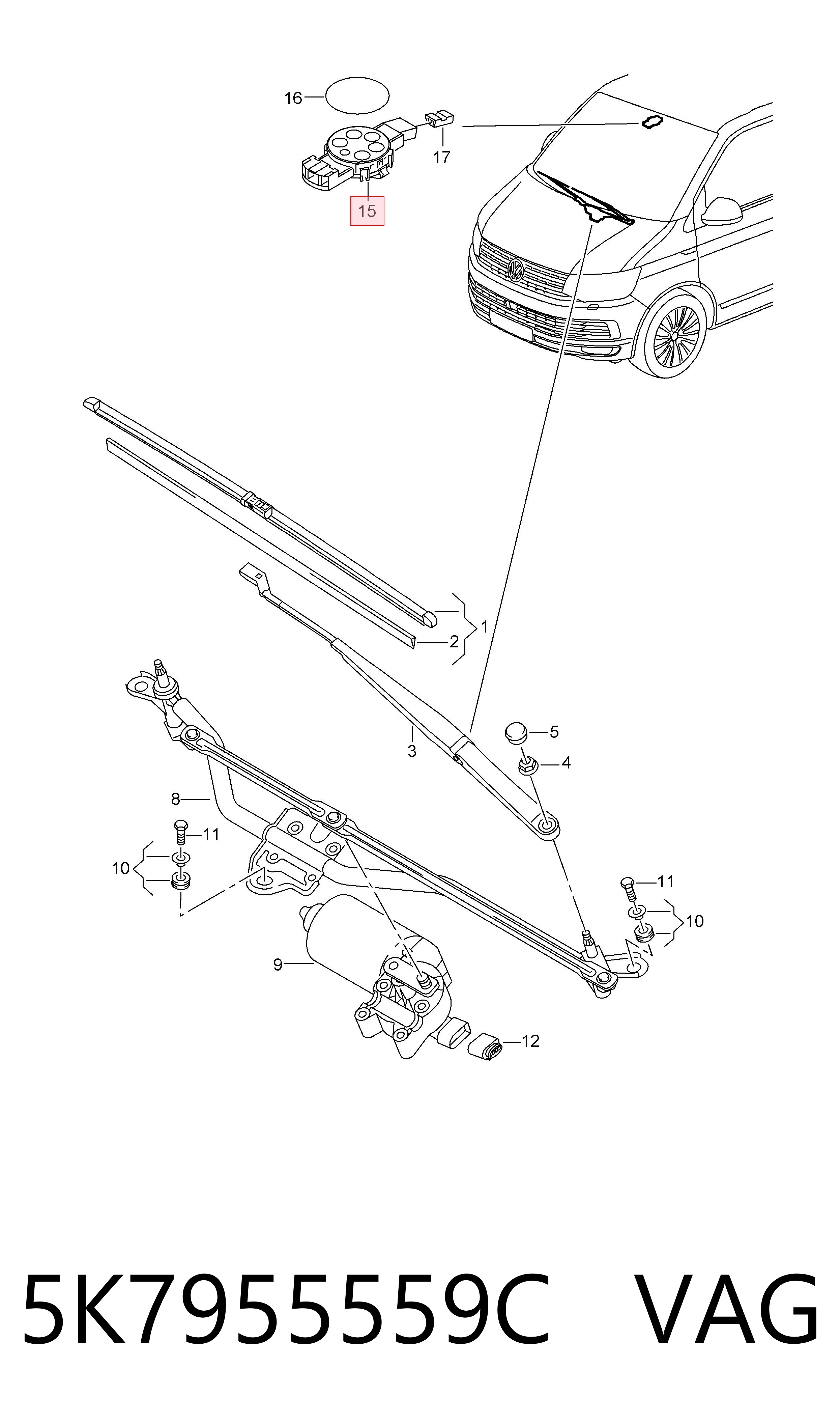 5K7955559C VAG Sensor de lluvia