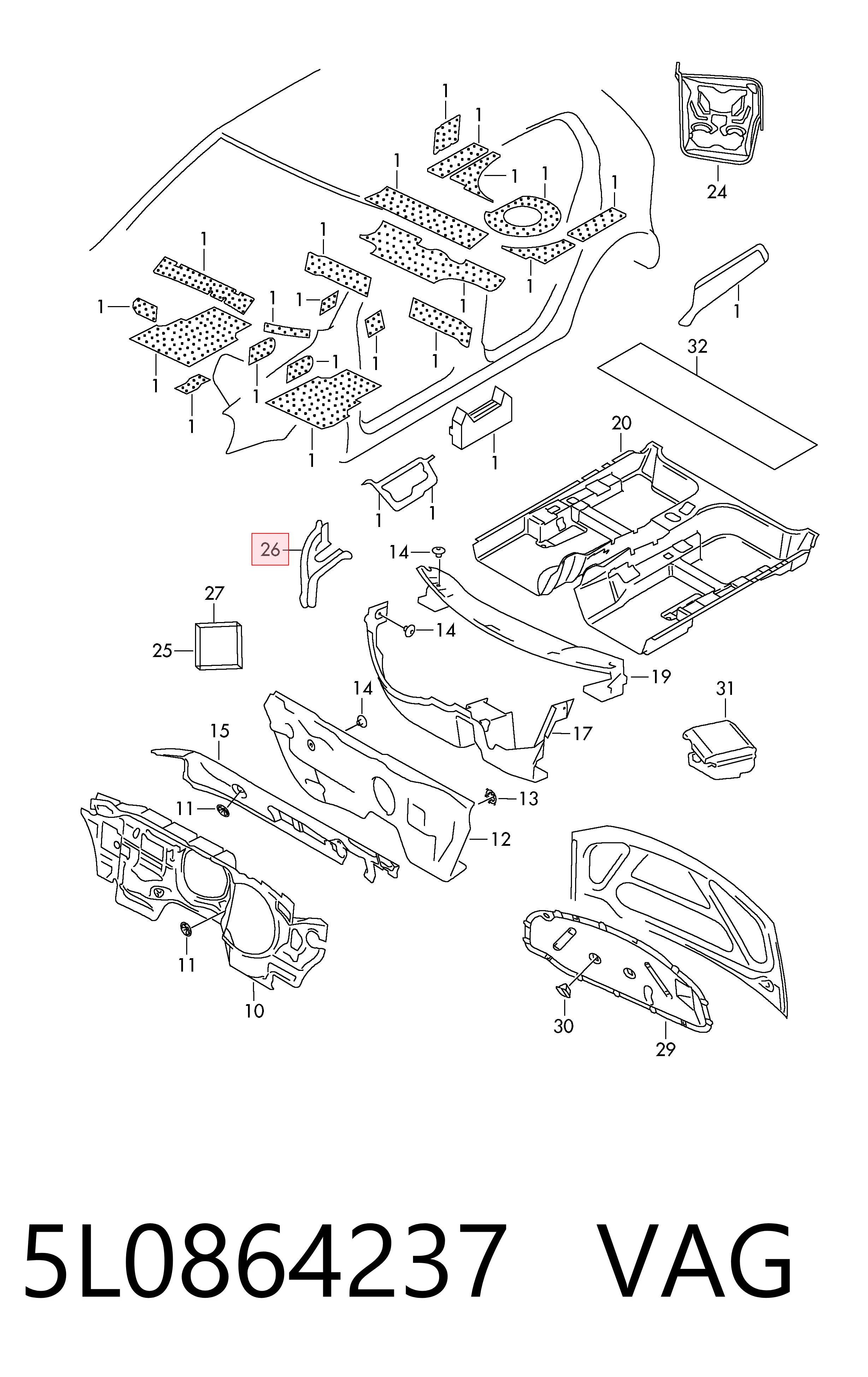 5L0864237 VAG Protección de cárter