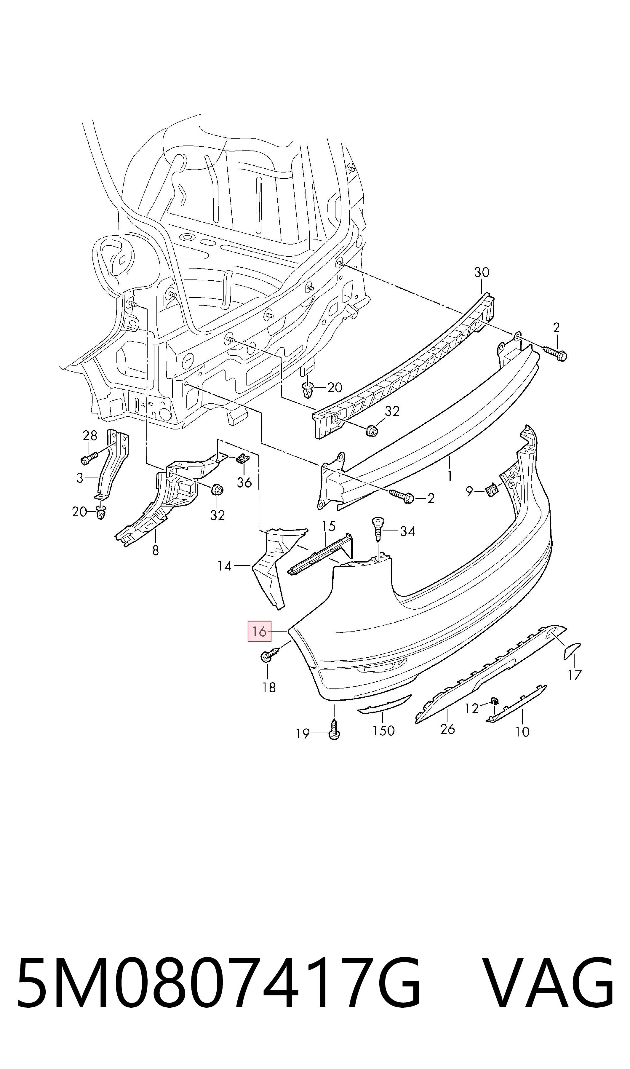 Comprar Parachoques trasero Volkswagen Golf PLUS VI 521