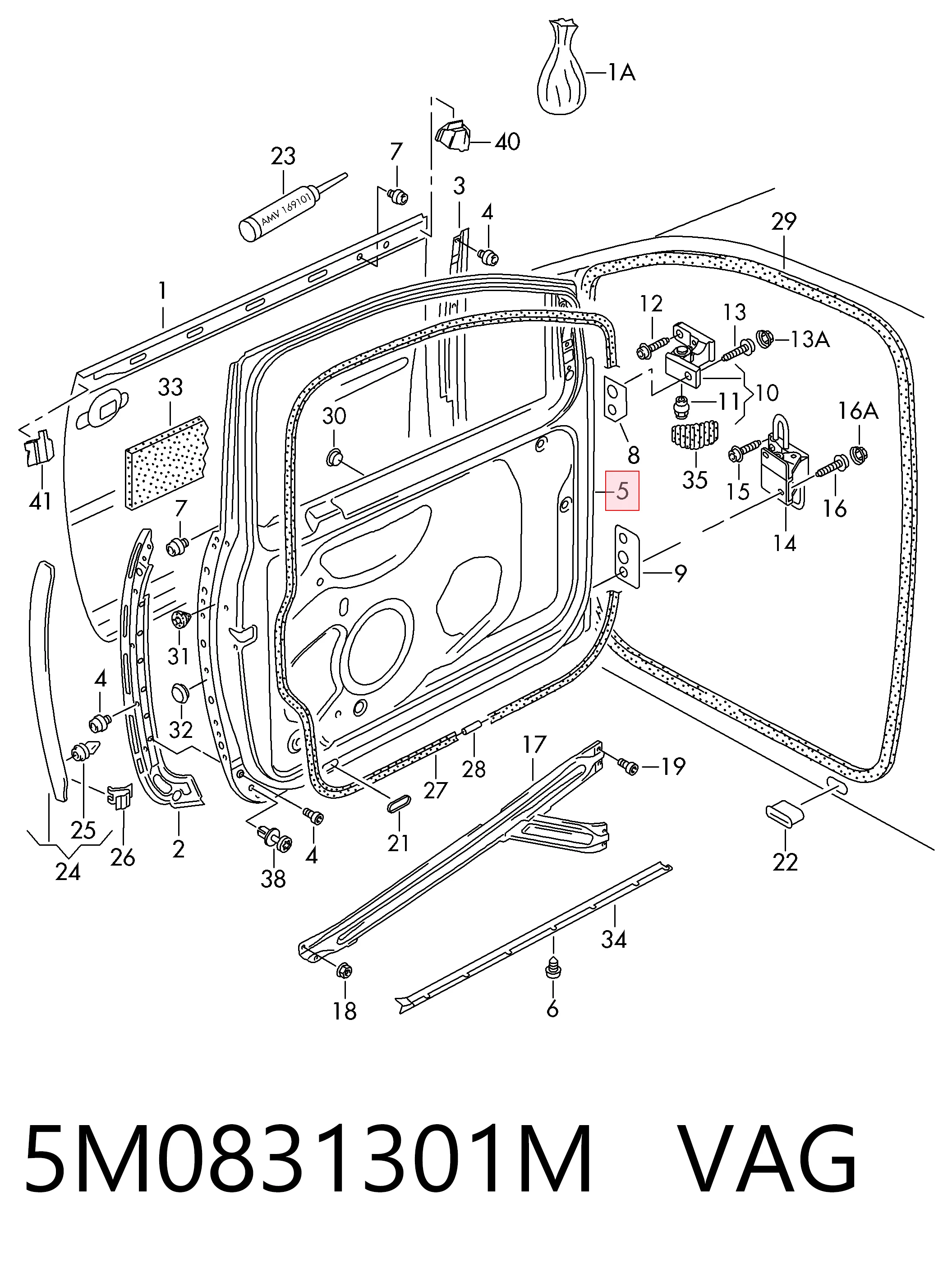 Puerta delantera para Volkswagen Golf PLUS VI 521