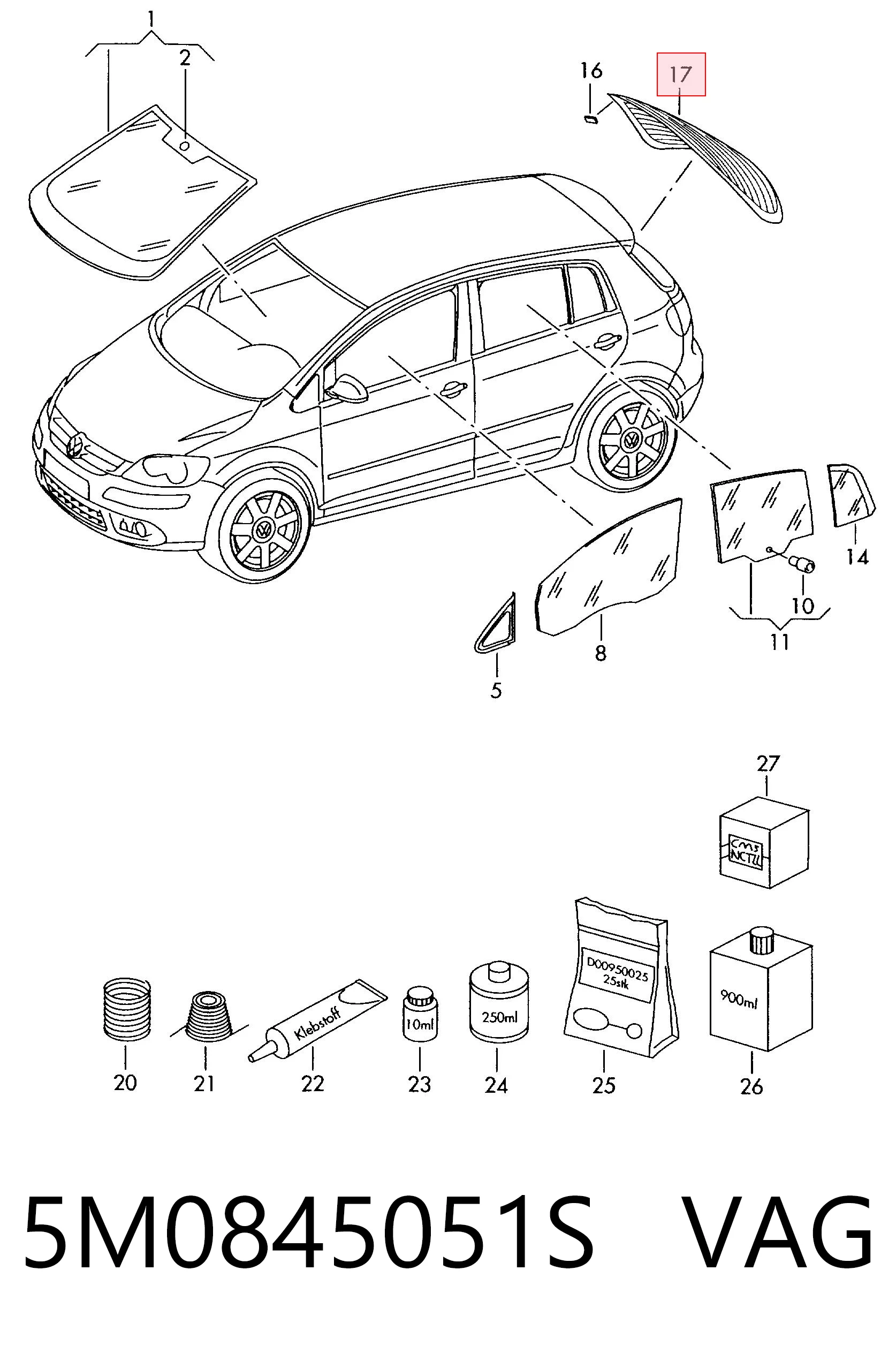 Comprar Luneta trasera Volkswagen Golf V 1K1 a bajo precio