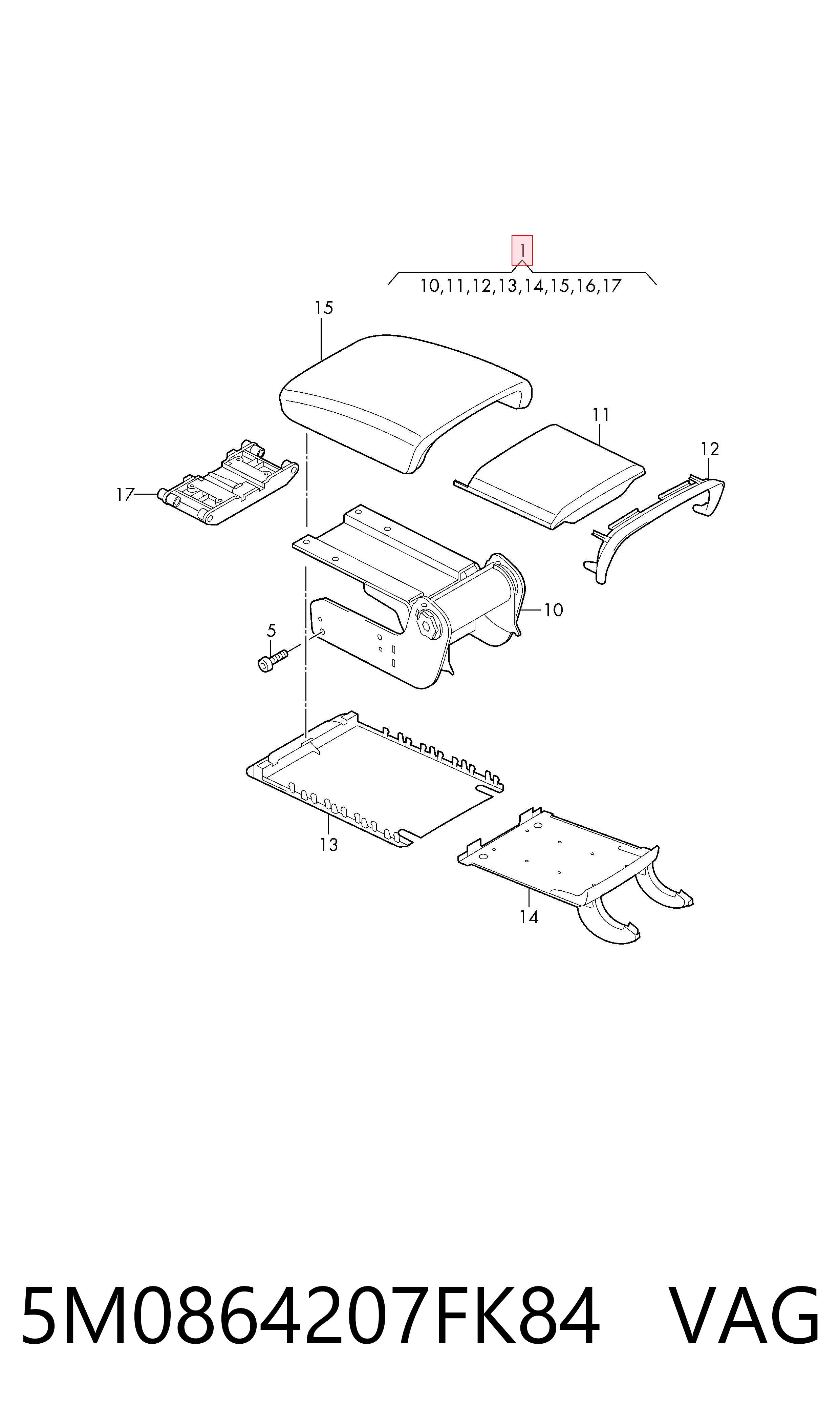Apoyabrazos de la consola central Volkswagen Golf V hatchback (1K1) (2003 - 2010) precio, desde 66,55 EUR