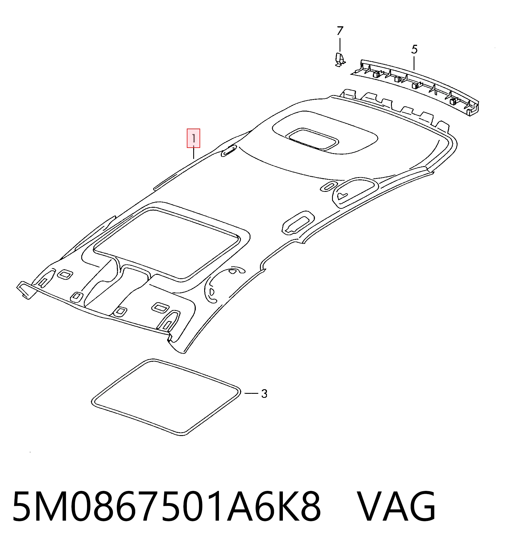 Comprar Guarnecido de techo Volkswagen Golf VI 521 a bajo precio