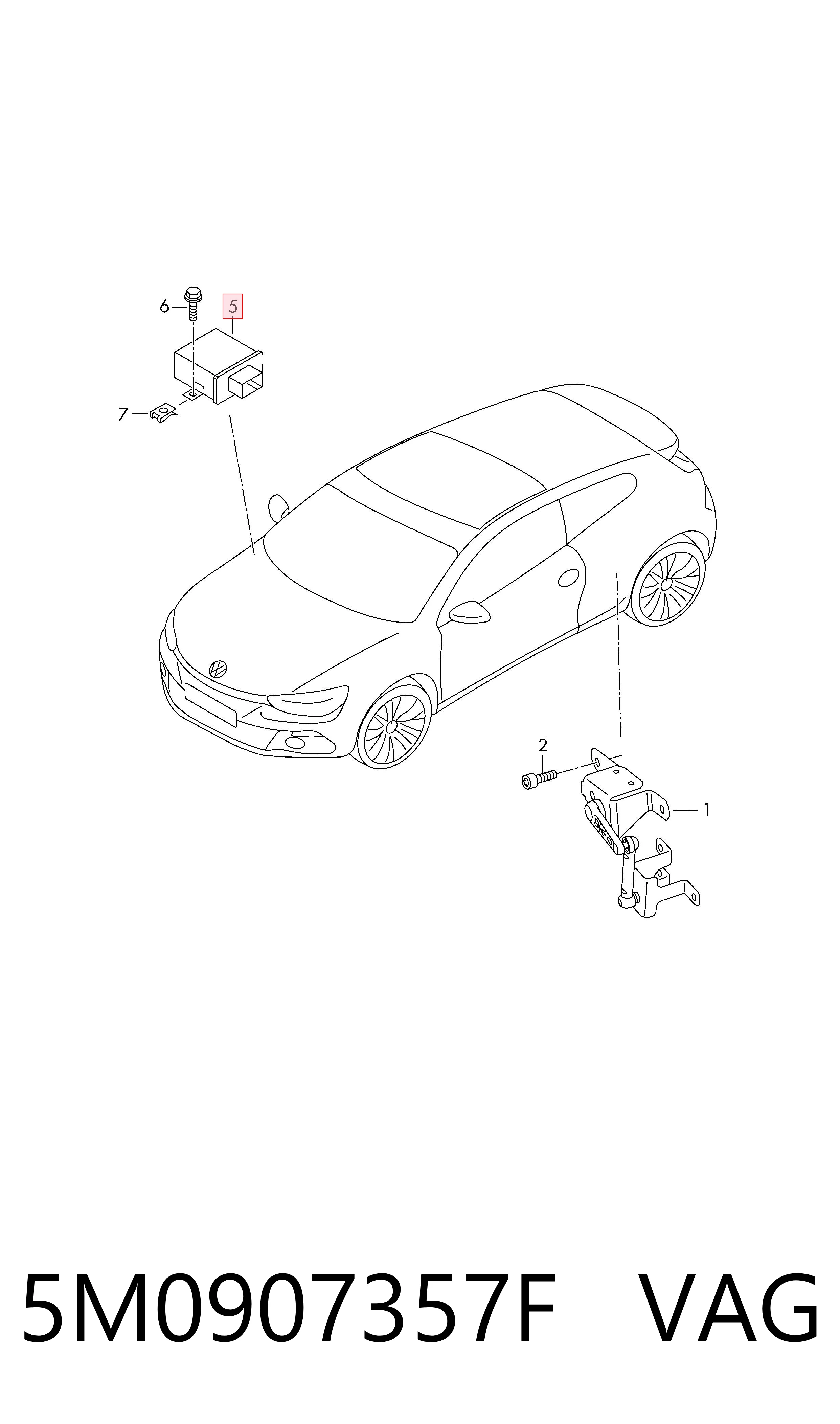 5M0907357F VAG Módulo de control de iluminación adaptativa (ECU)