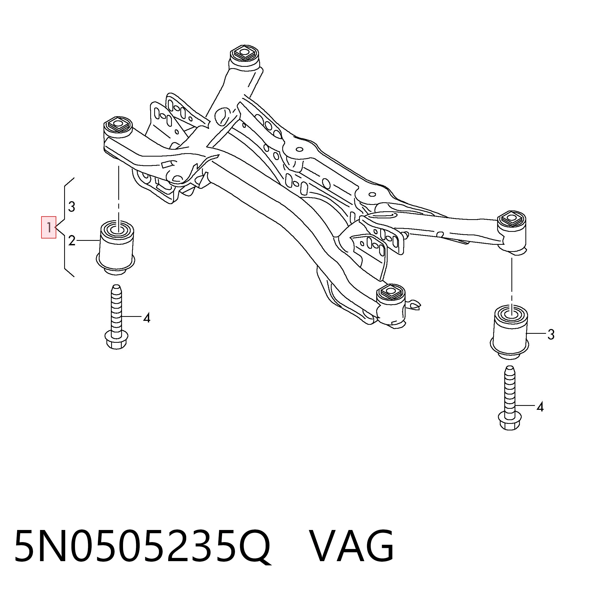 Subchasis trasero soporte motor Skoda SuperB II liftback (3T4) (2008 - 2015) precio, desde 66,55 EUR