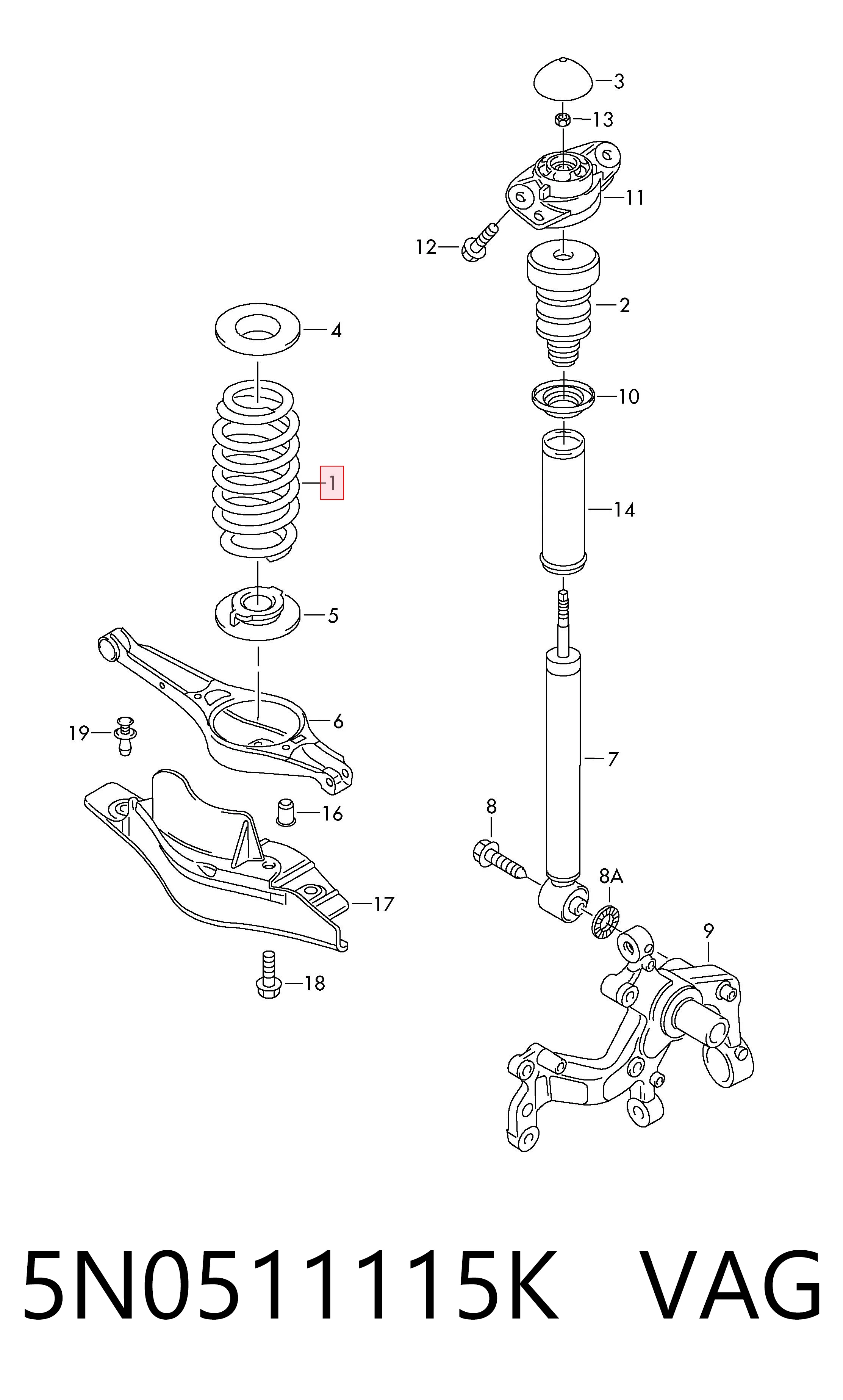 Muelle trasero Audi Q3  (2011-2018)