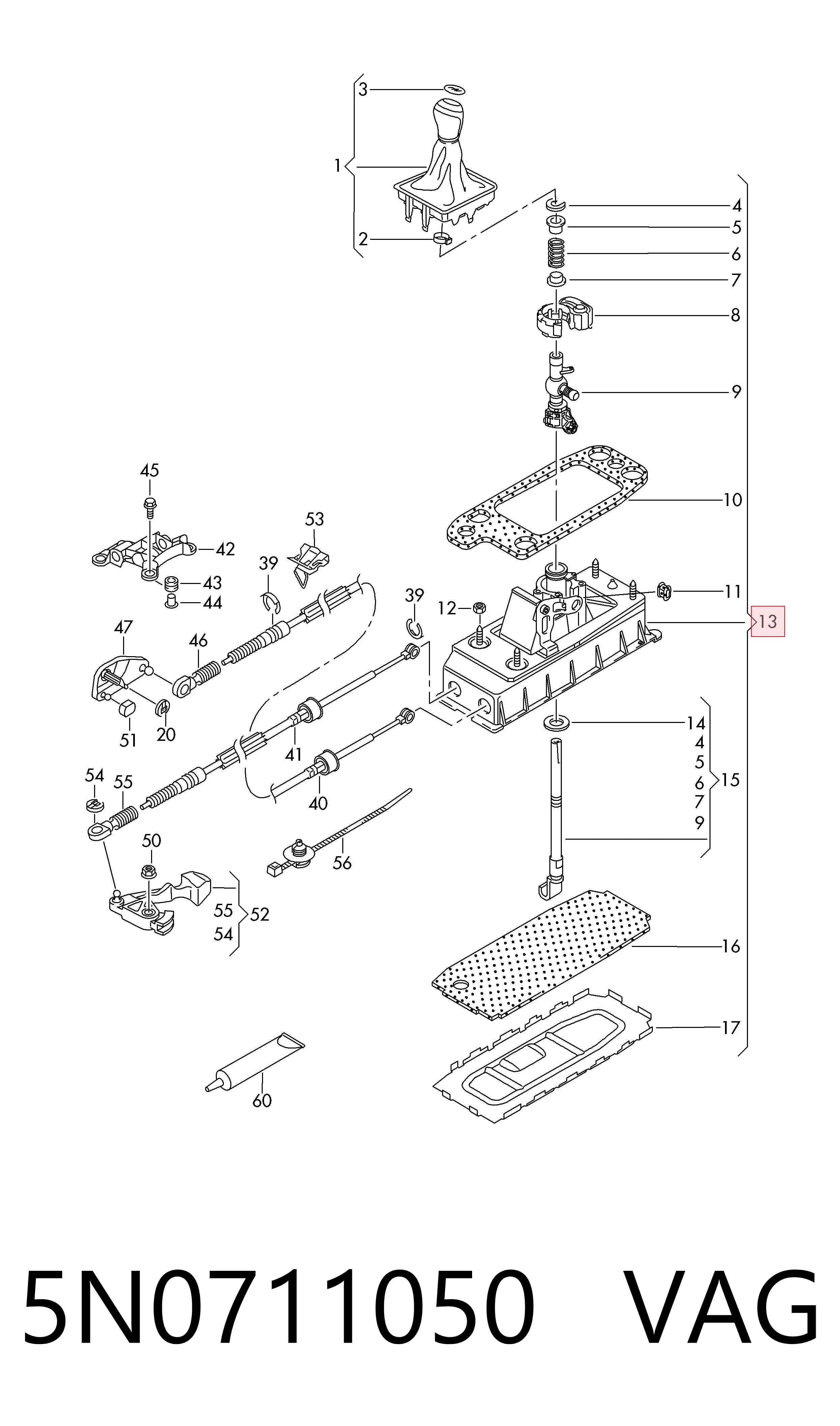 Comprar Mecanismo selector de marchas Volkswagen Tiguan I 5N1, 5N2 a bajo precio