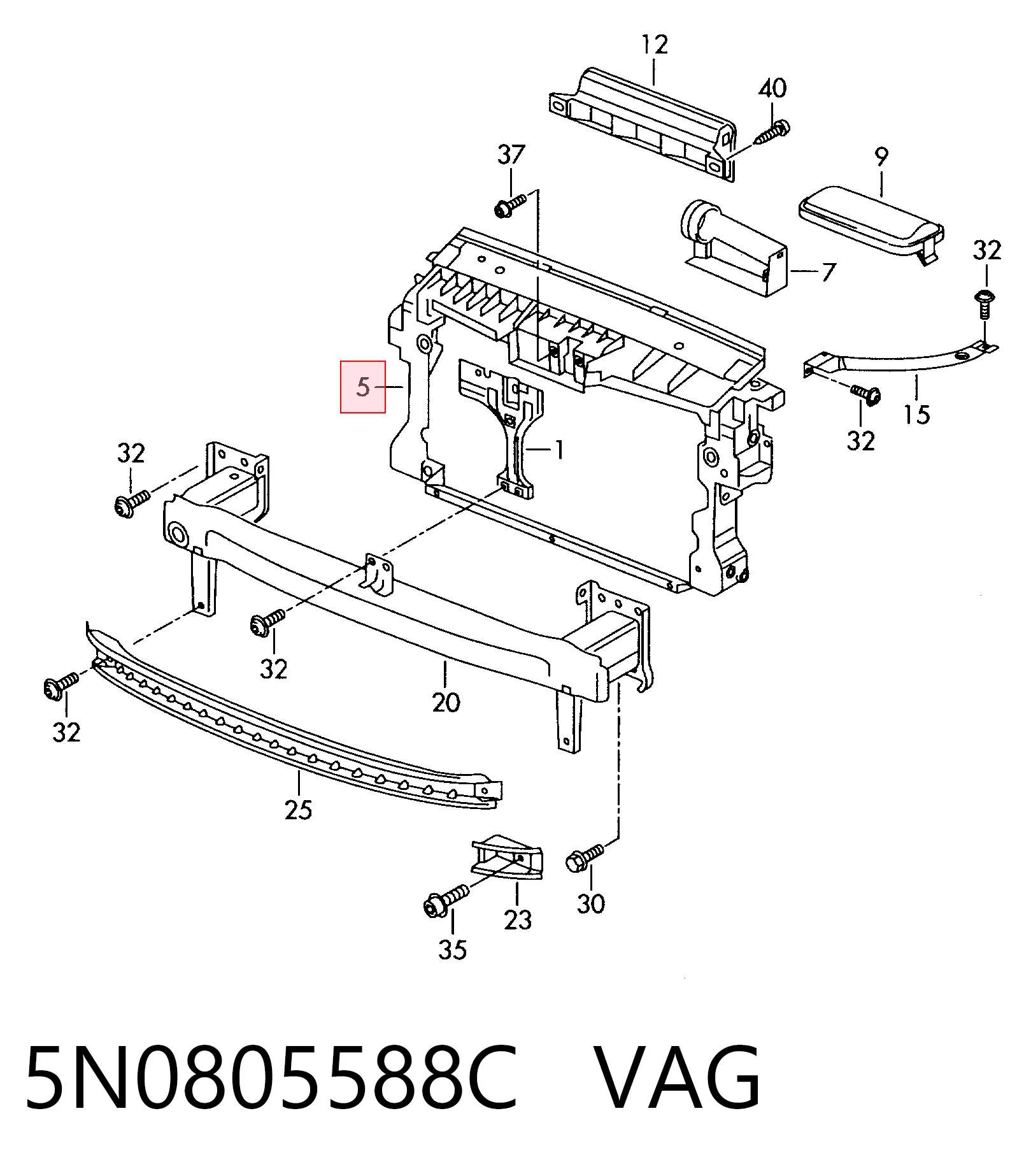 Comprar Soporte de radiador Tiguan I 5N1, 5N2