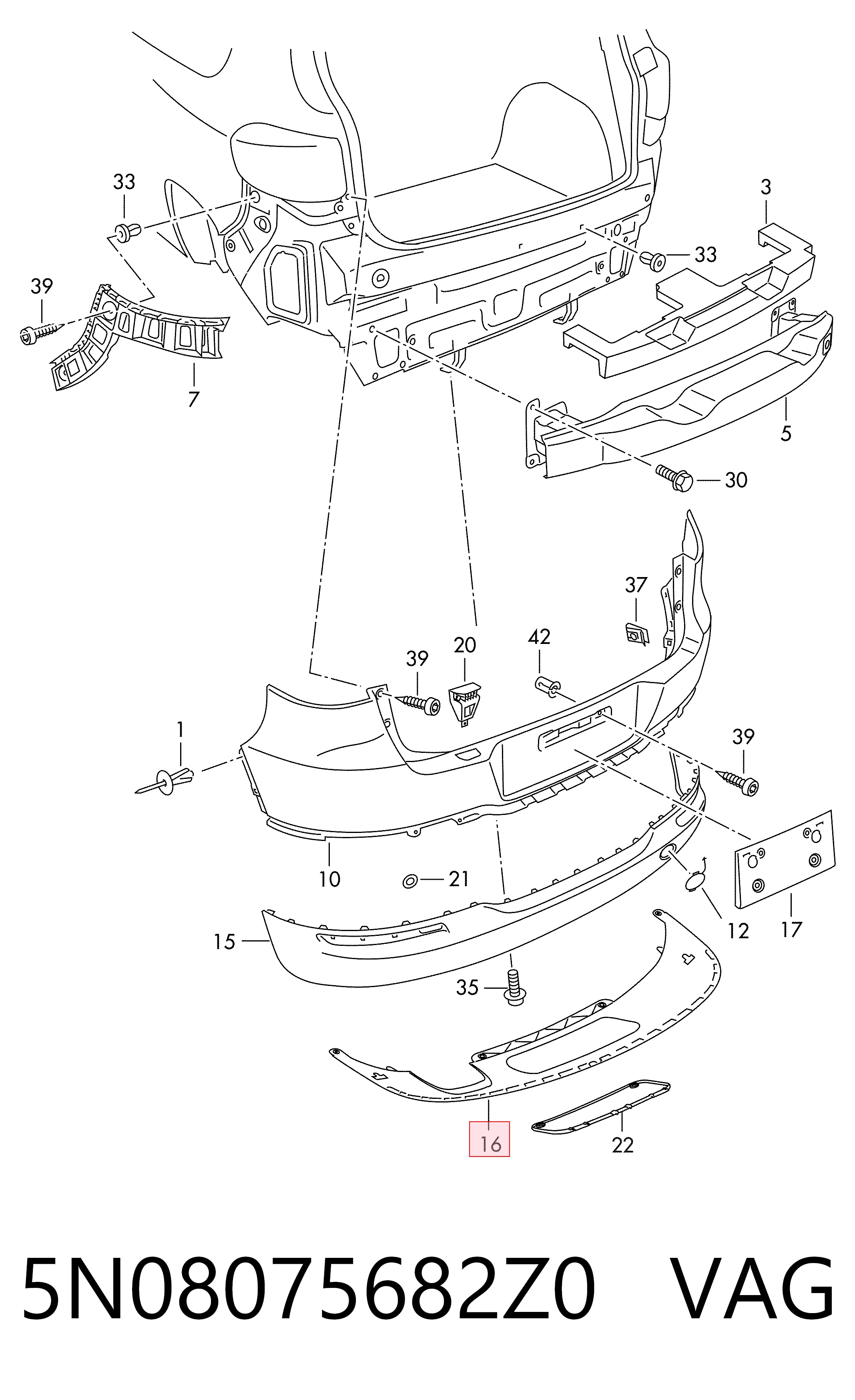 5N08075682Z0 VAG Protector, paragolpes