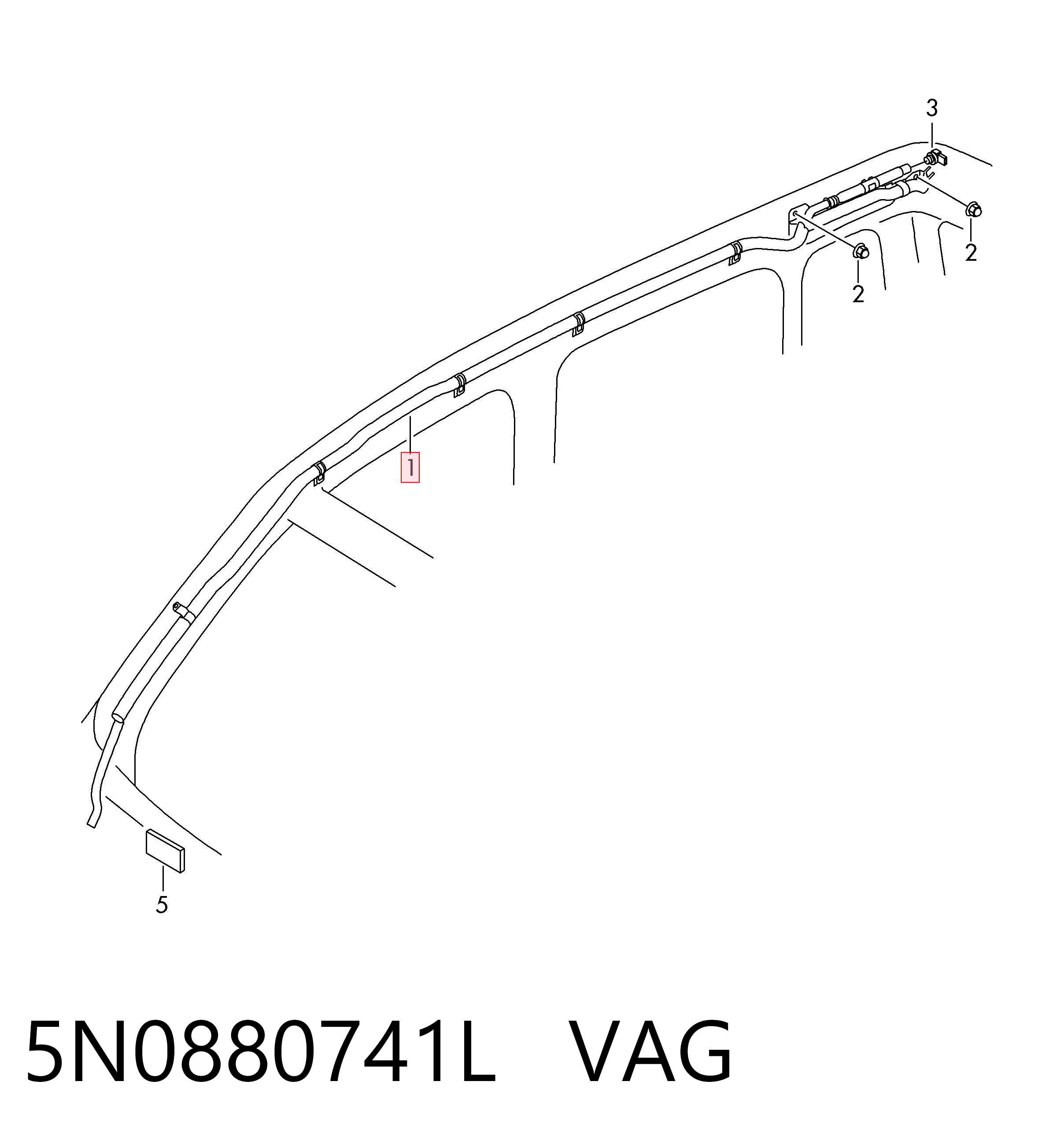 5N0880741L VAG Airbag de cortina lateral izquierda