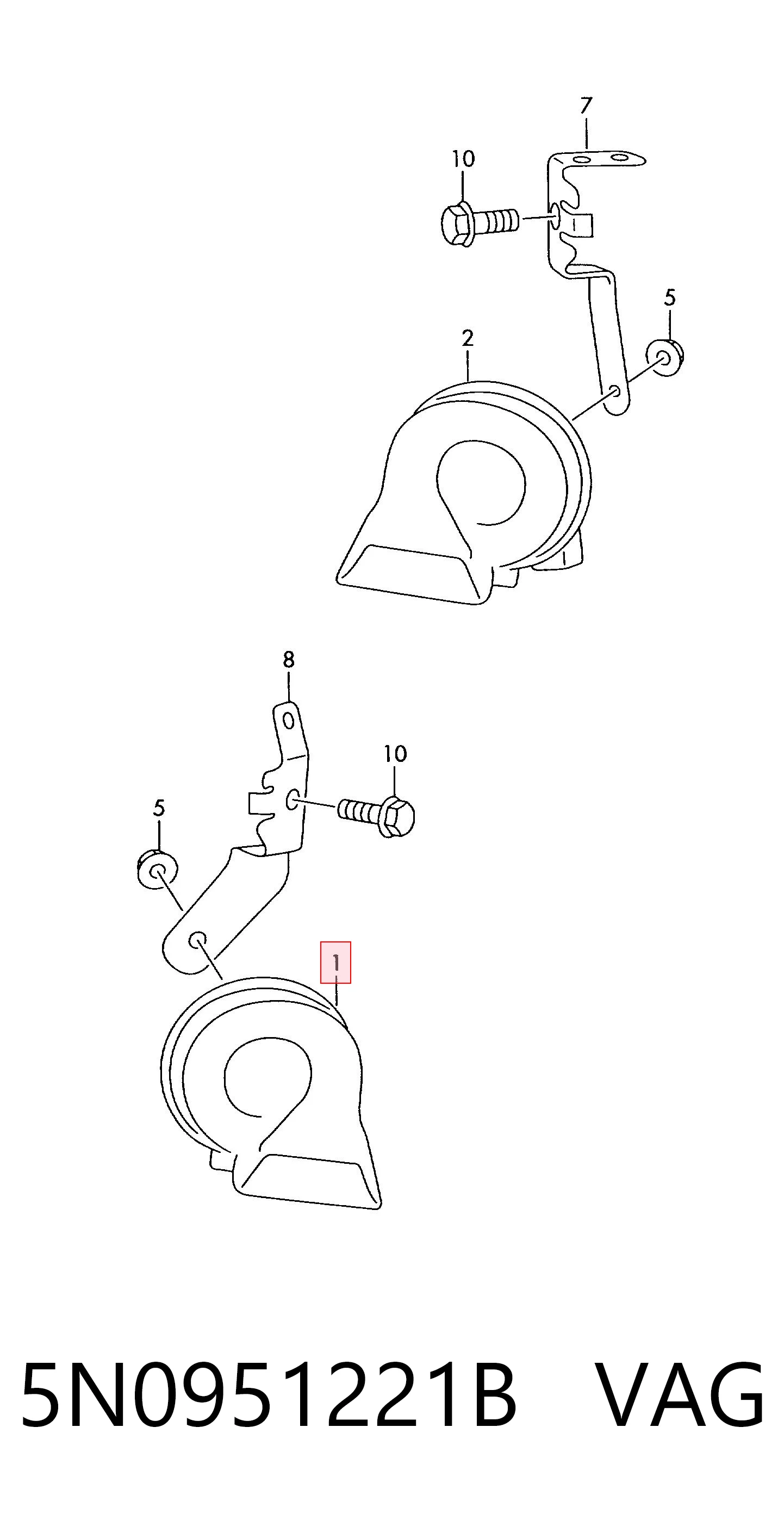 5N0951221B VAG Claxon