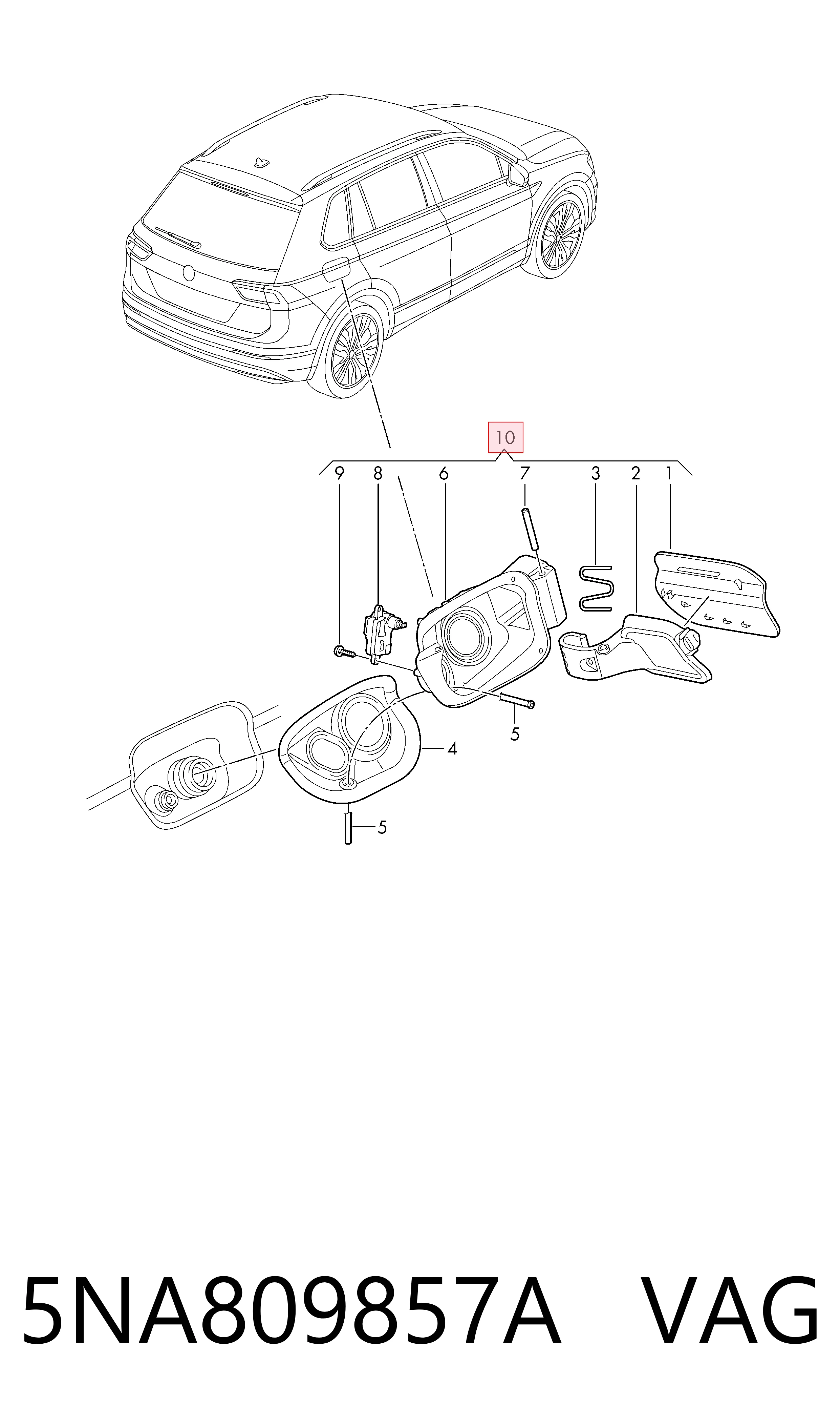 5NA809857A VAG Tapa tanque combustible