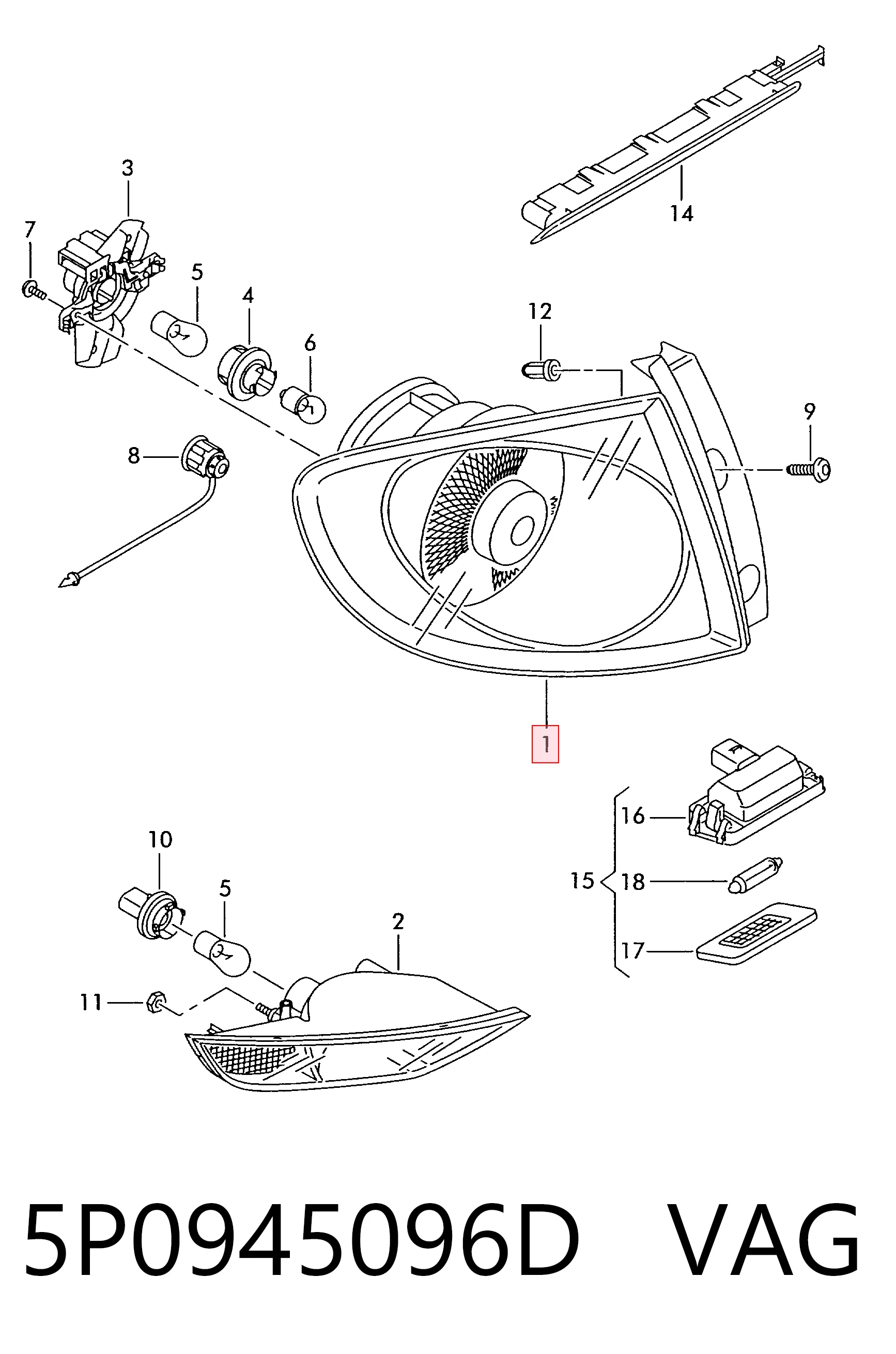 Piloto trasero derecho para Seat Altea XL 5P5, 5P8