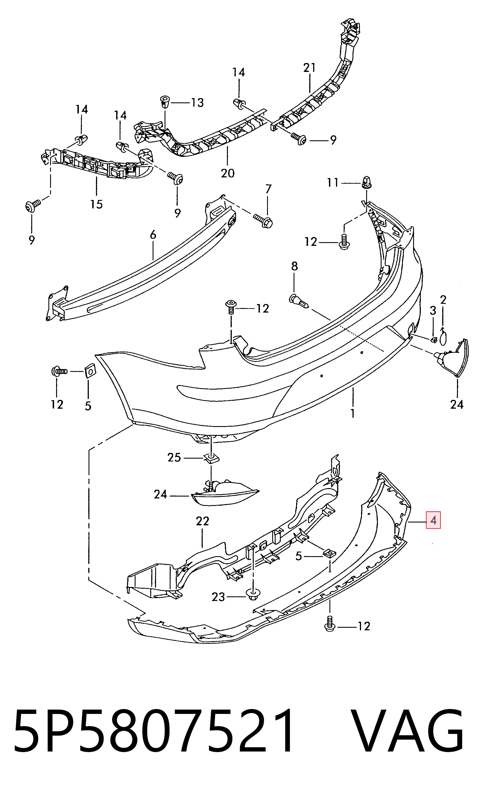  Parachoques trasero Seat Toledo 3