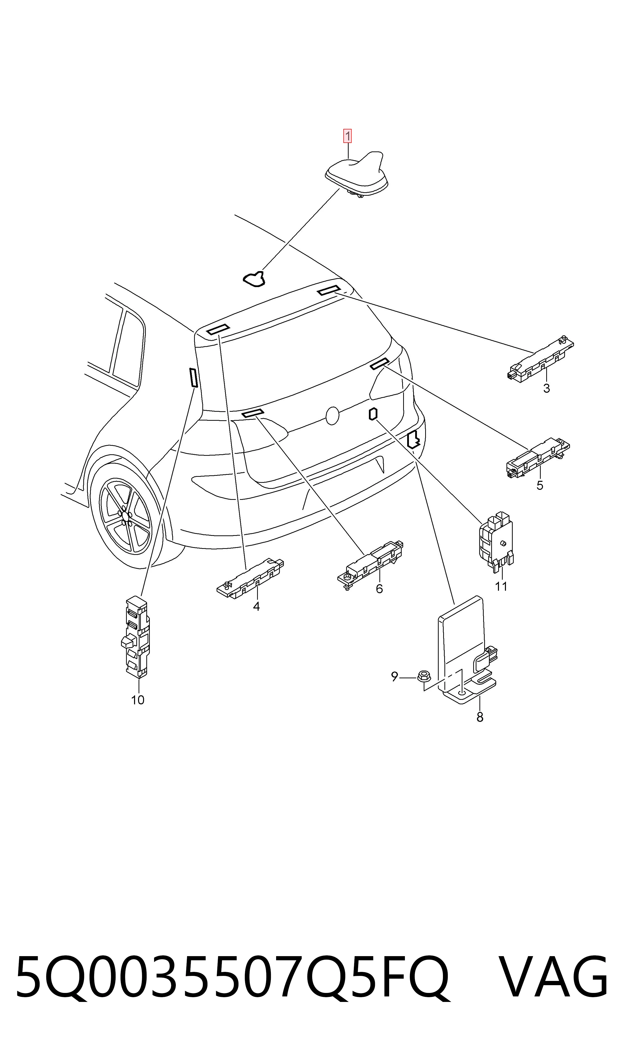 Comprar 5Q0035507Q5FQ VAG Antena