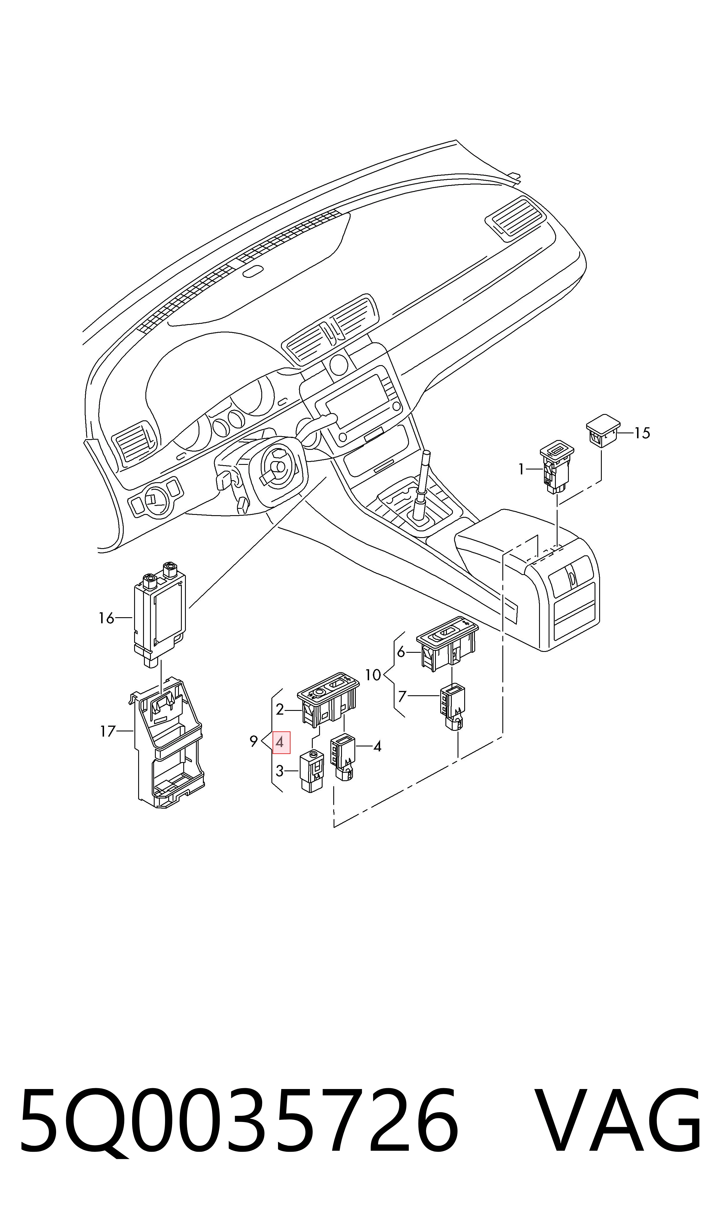 Cargador USB 5Q0035726 VAG
