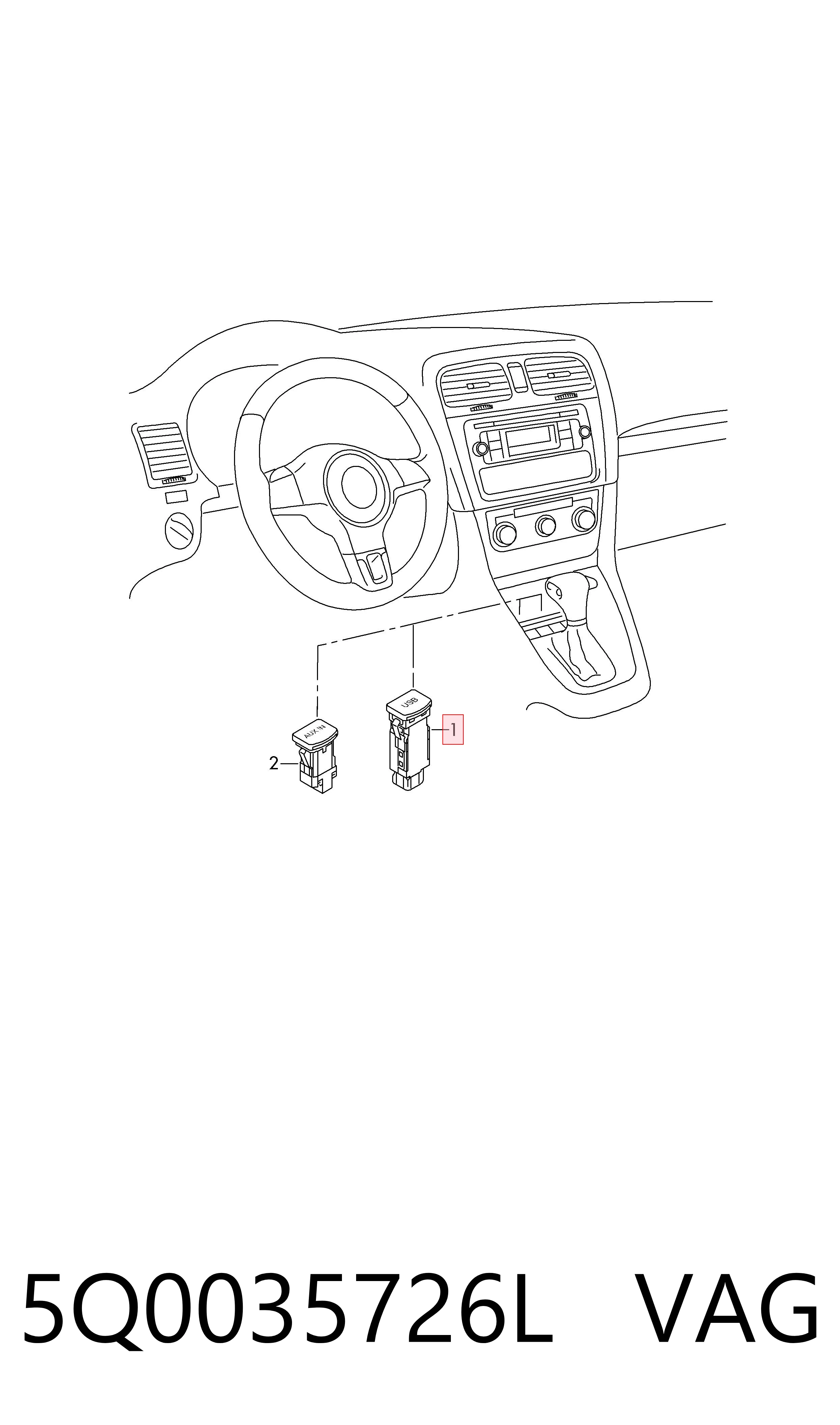 5Q0035726L VAG Concentrador USB